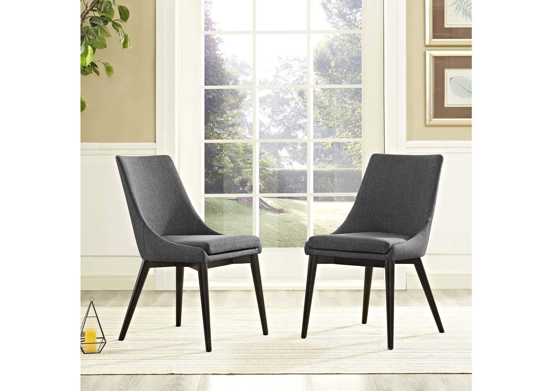 Gray viscount Dining Side Chair Fabric [Set of 2],Modway