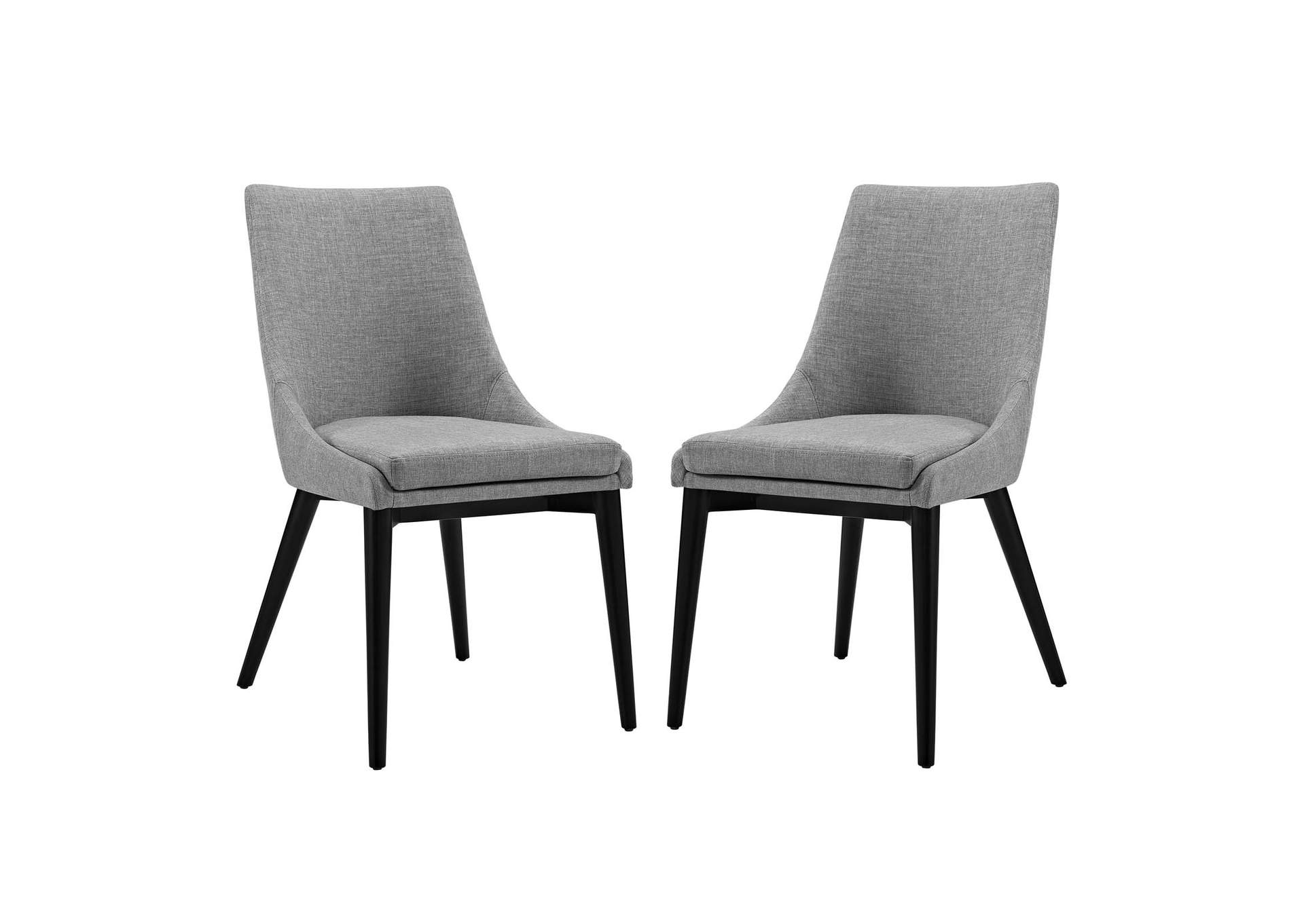 Light Gray viscount Dining Side Chair Fabric [Set of 2],Modway