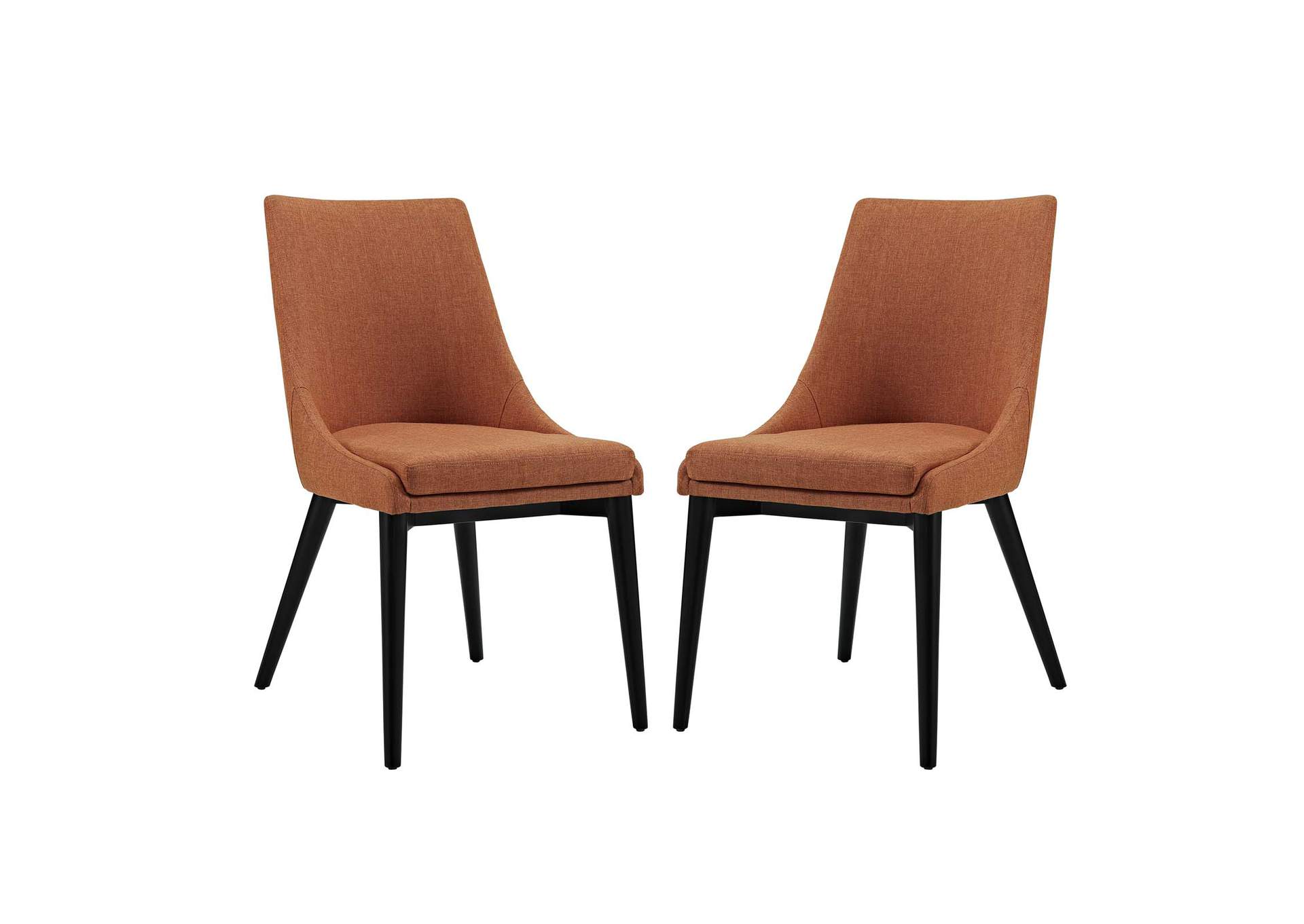 Orange viscount Dining Side Chair Fabric [Set of 2],Modway