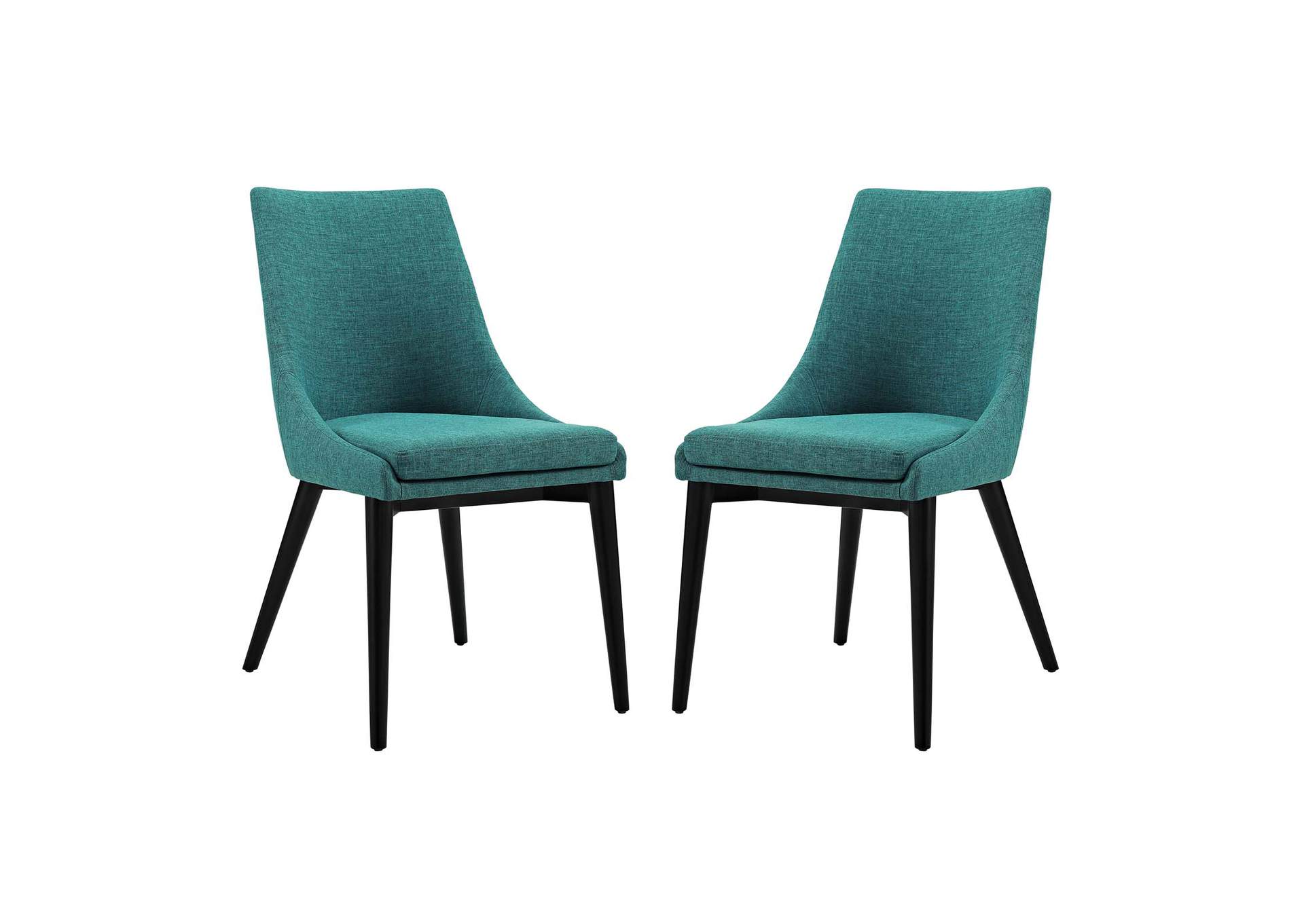 Teal viscount Dining Side Chair Fabric [Set of 2],Modway