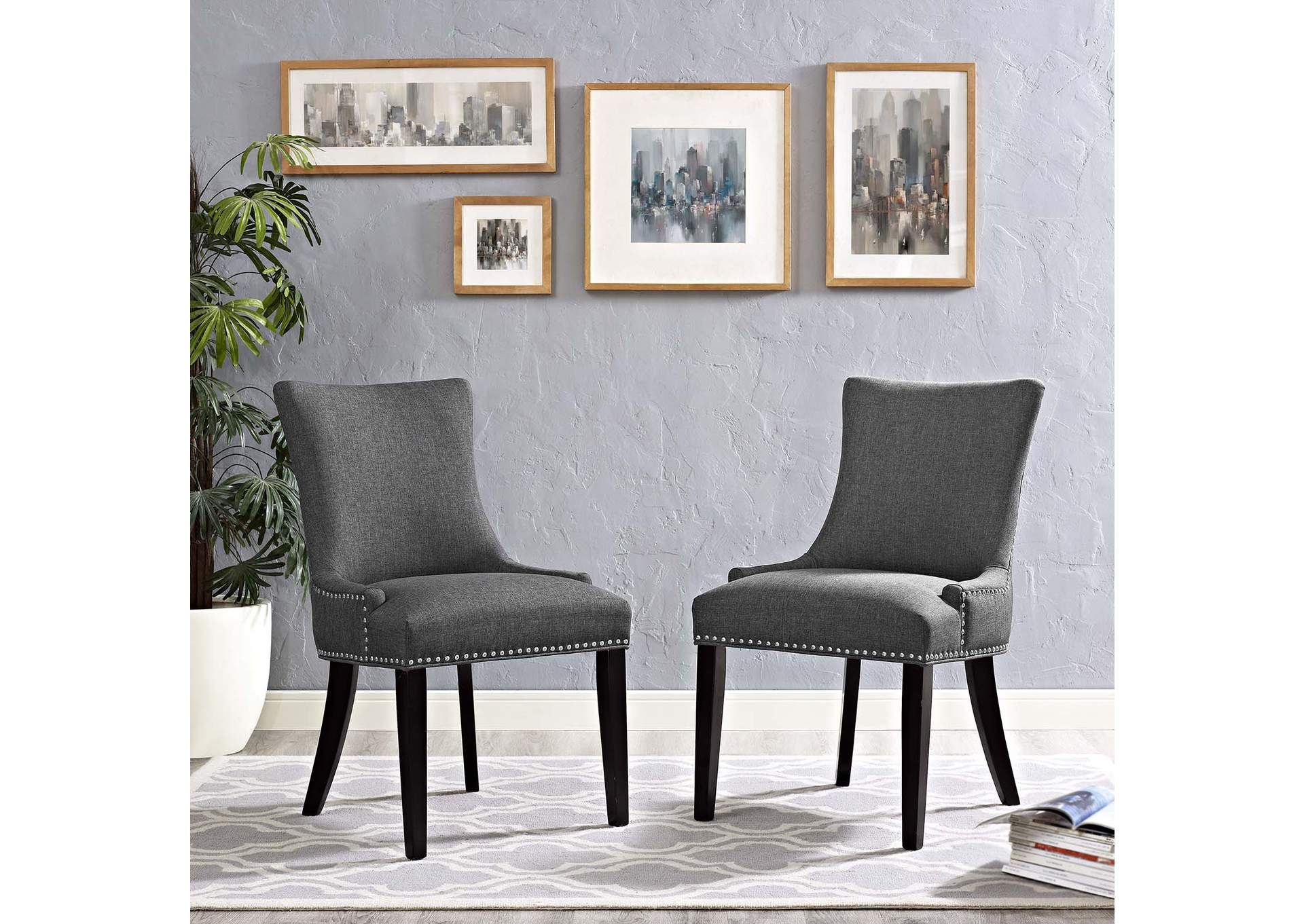 Gray mar Dining Side Chair Fabric [Set of 2],Modway