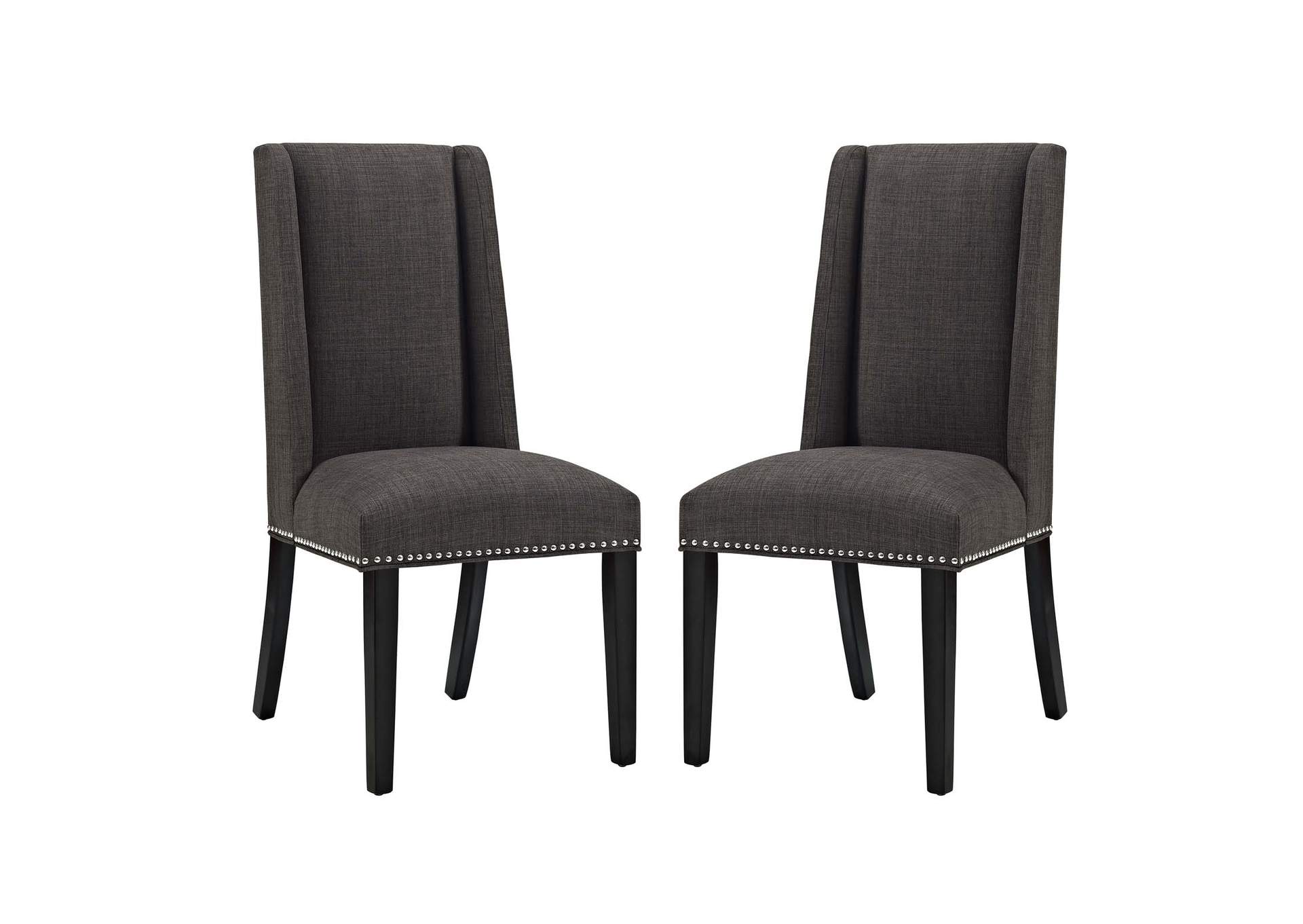 Baron Brown Dining Chair Fabric [Set of 2],Modway