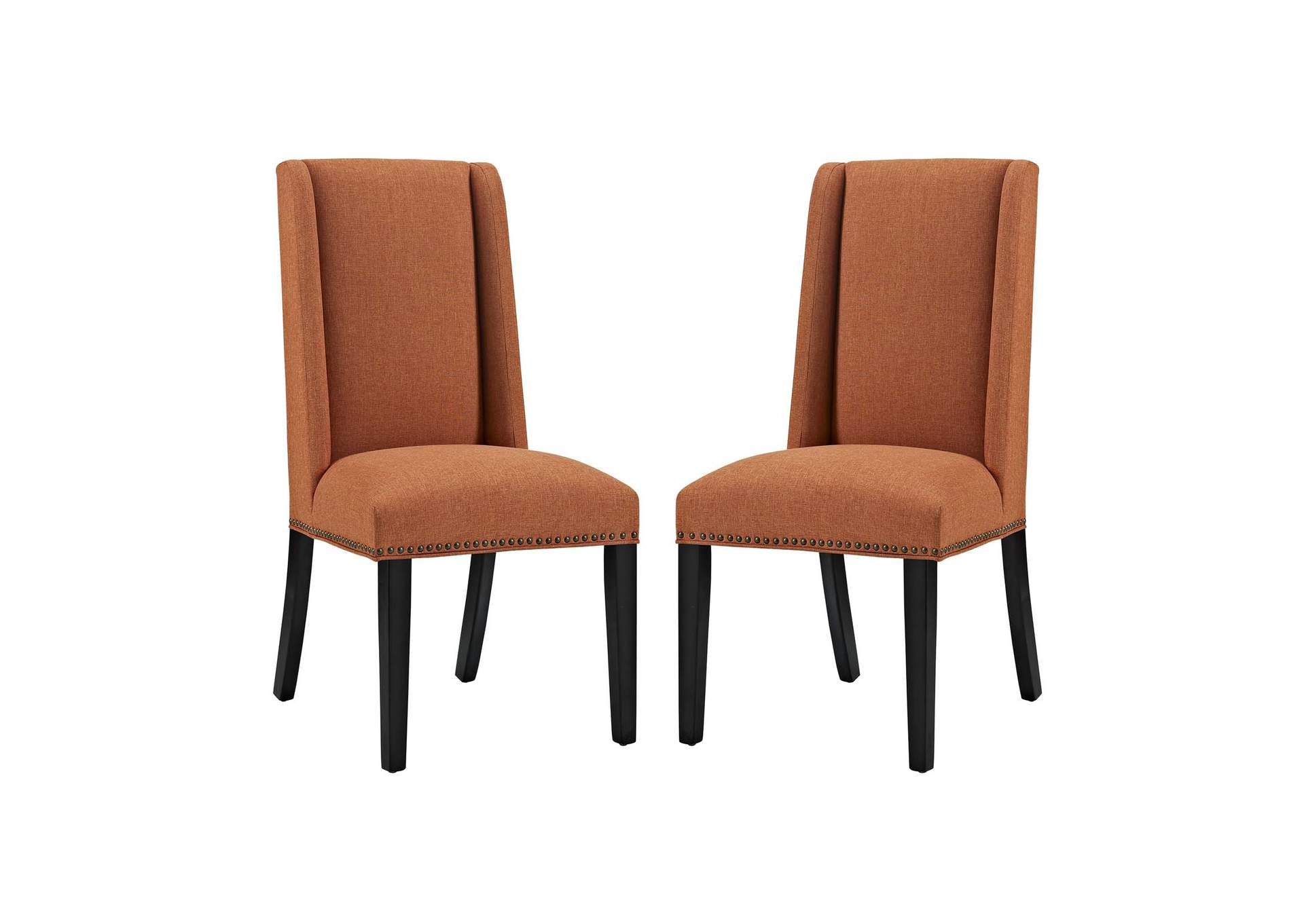 Baron Orange Dining Chair Fabric [Set of 2],Modway