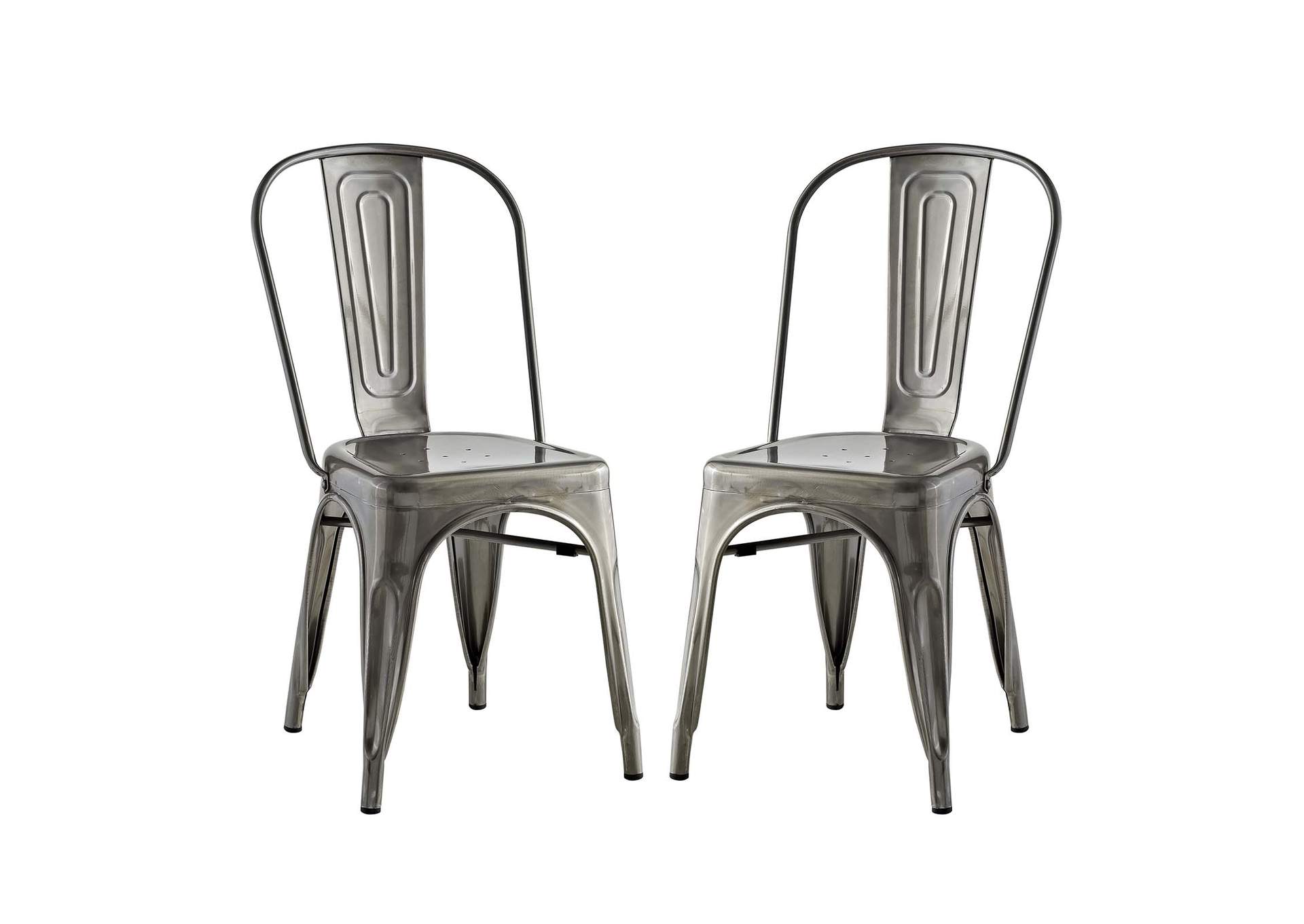 Gunmetal Promenade Dining Side Chair [Set of 2],Modway