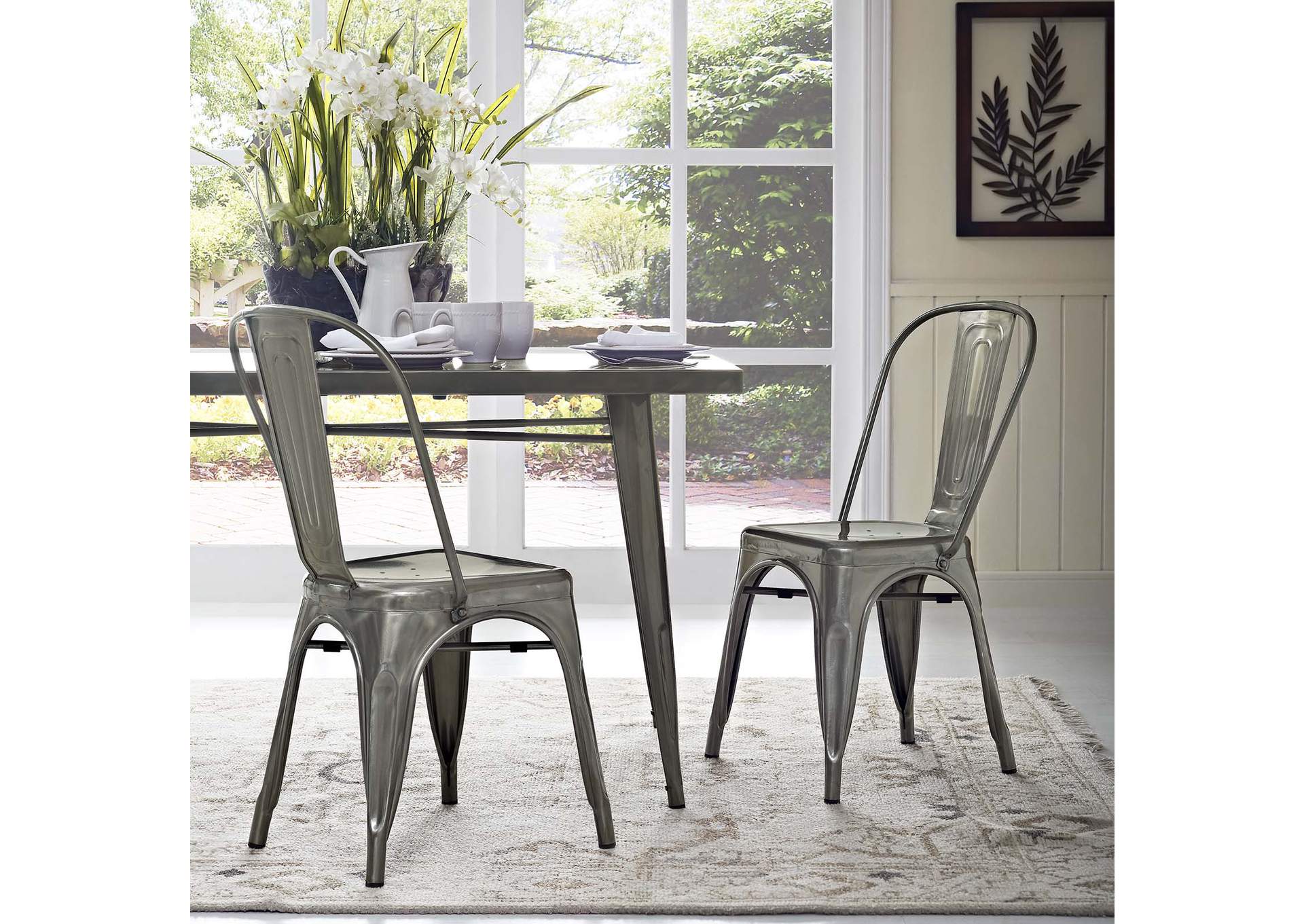 Gunmetal Promenade Dining Side Chair [Set of 2],Modway