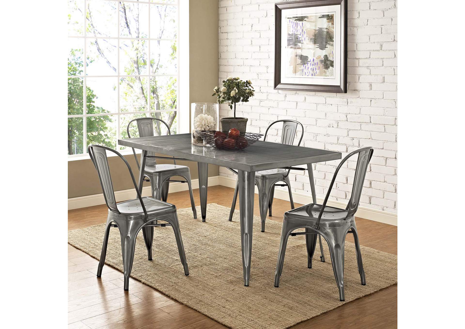 Gunmetal Promenade Dining Side Chair [Set of 4],Modway