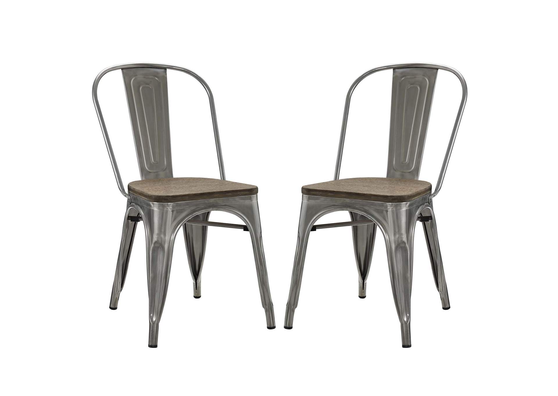 GunMetal Promenade Dining Side Chair [Set of 2],Modway