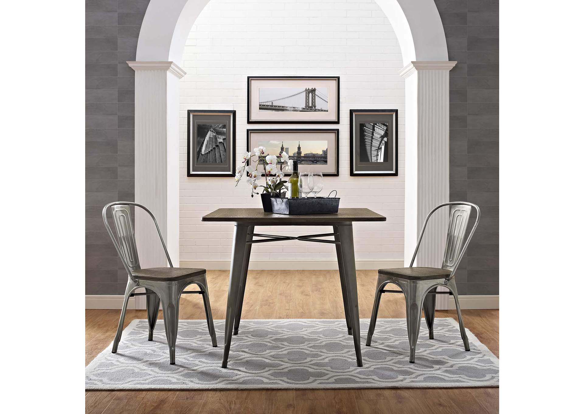 GunMetal Promenade Dining Side Chair [Set of 2],Modway