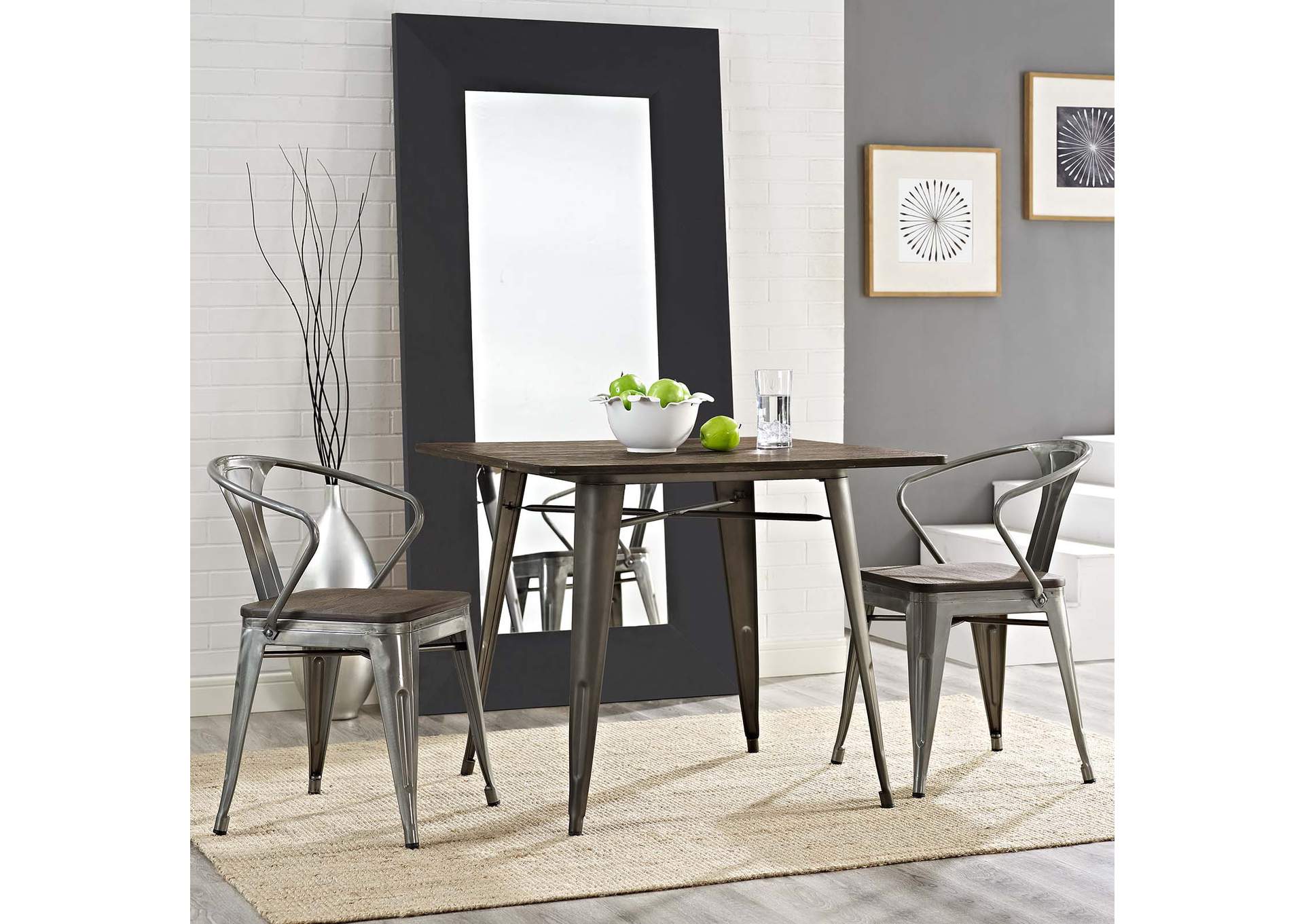 Gunmetal Promenade Bamboo Dining Chair [Set of 2],Modway