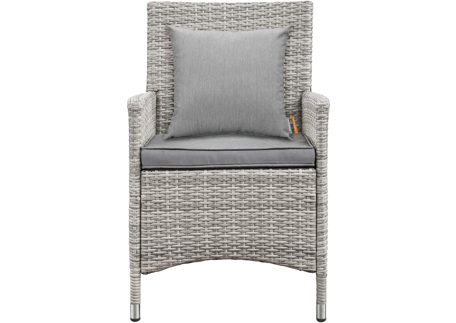 Light Gray Gray Bridge 4 Piece Outdoor Patio Patio Conversation Set with Pillow Set,Modway