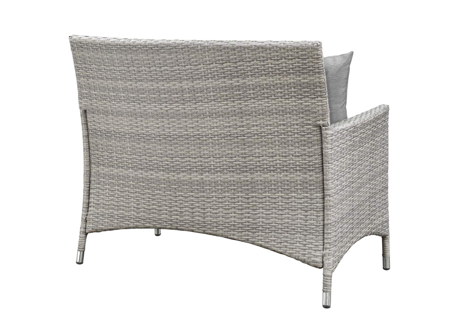 Light Gray Gray Bridge 4 Piece Outdoor Patio Patio Conversation Set with Pillow Set,Modway