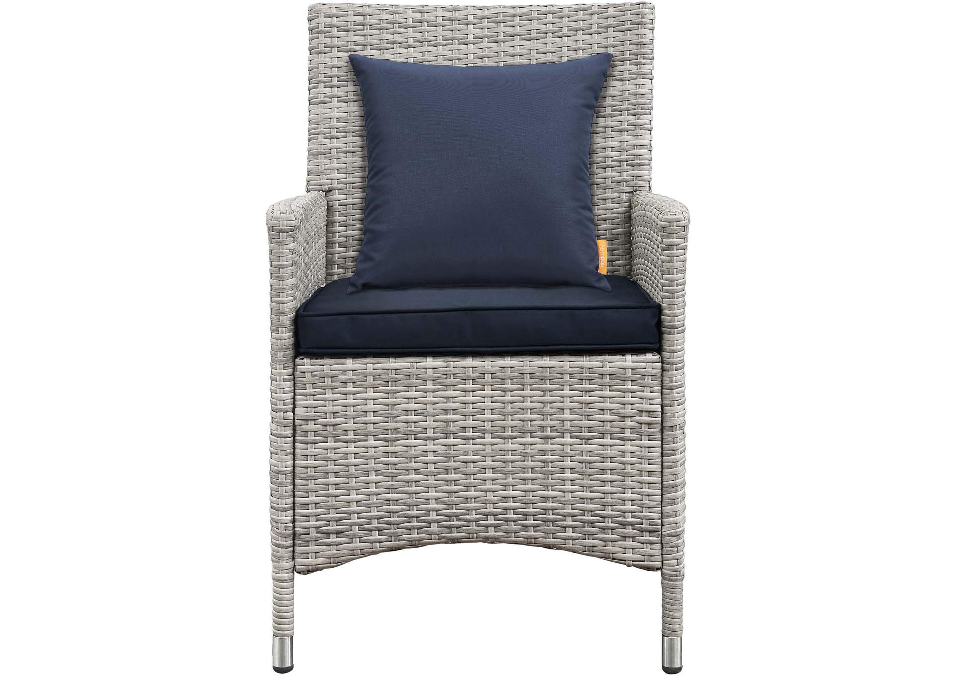 Light Gray Navy Bridge 4 Piece Outdoor Patio Patio Conversation Set with Pillow Set,Modway