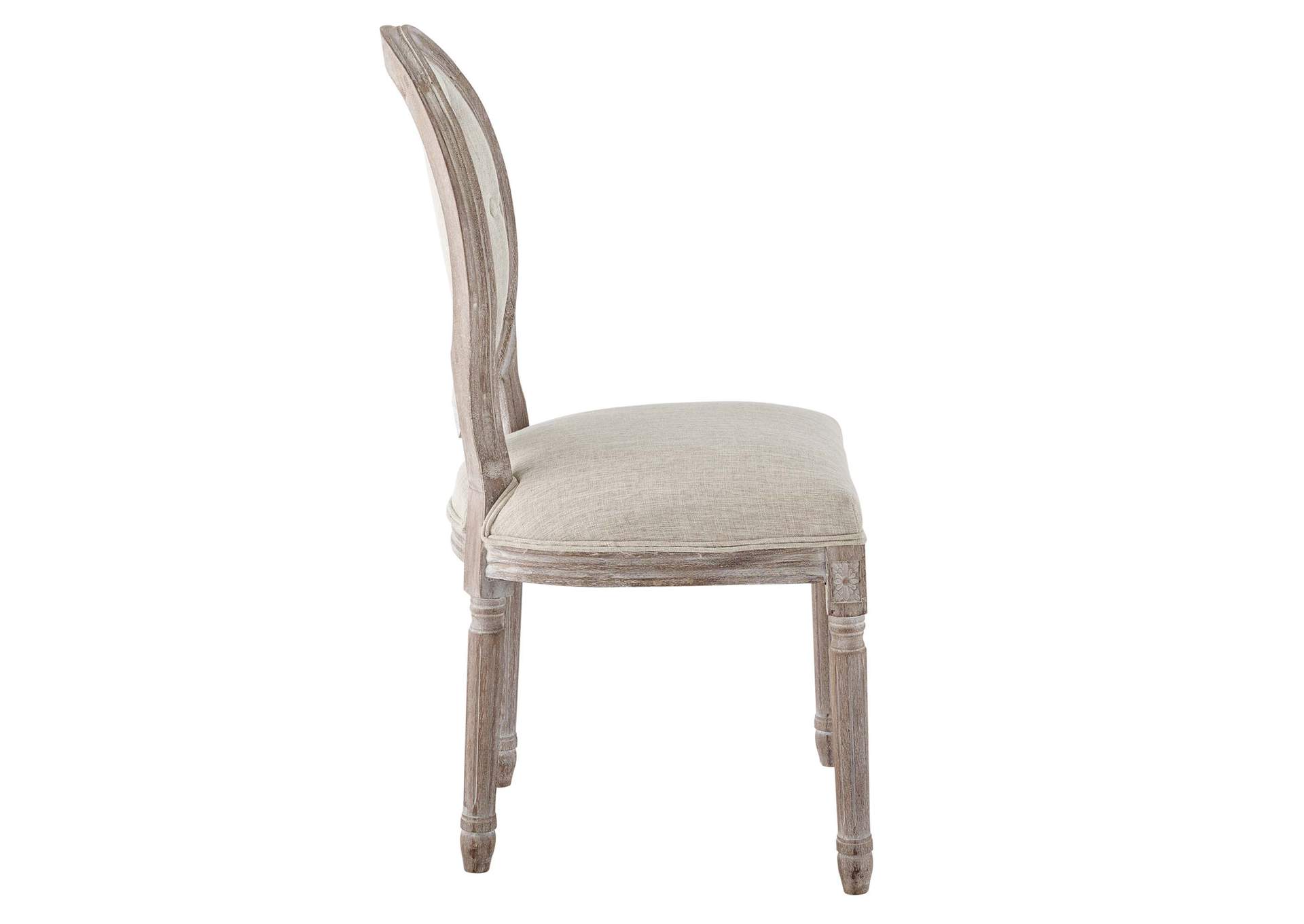 Beige Arise Vintage French Upholstered Fabric Dining Side Chair,Modway