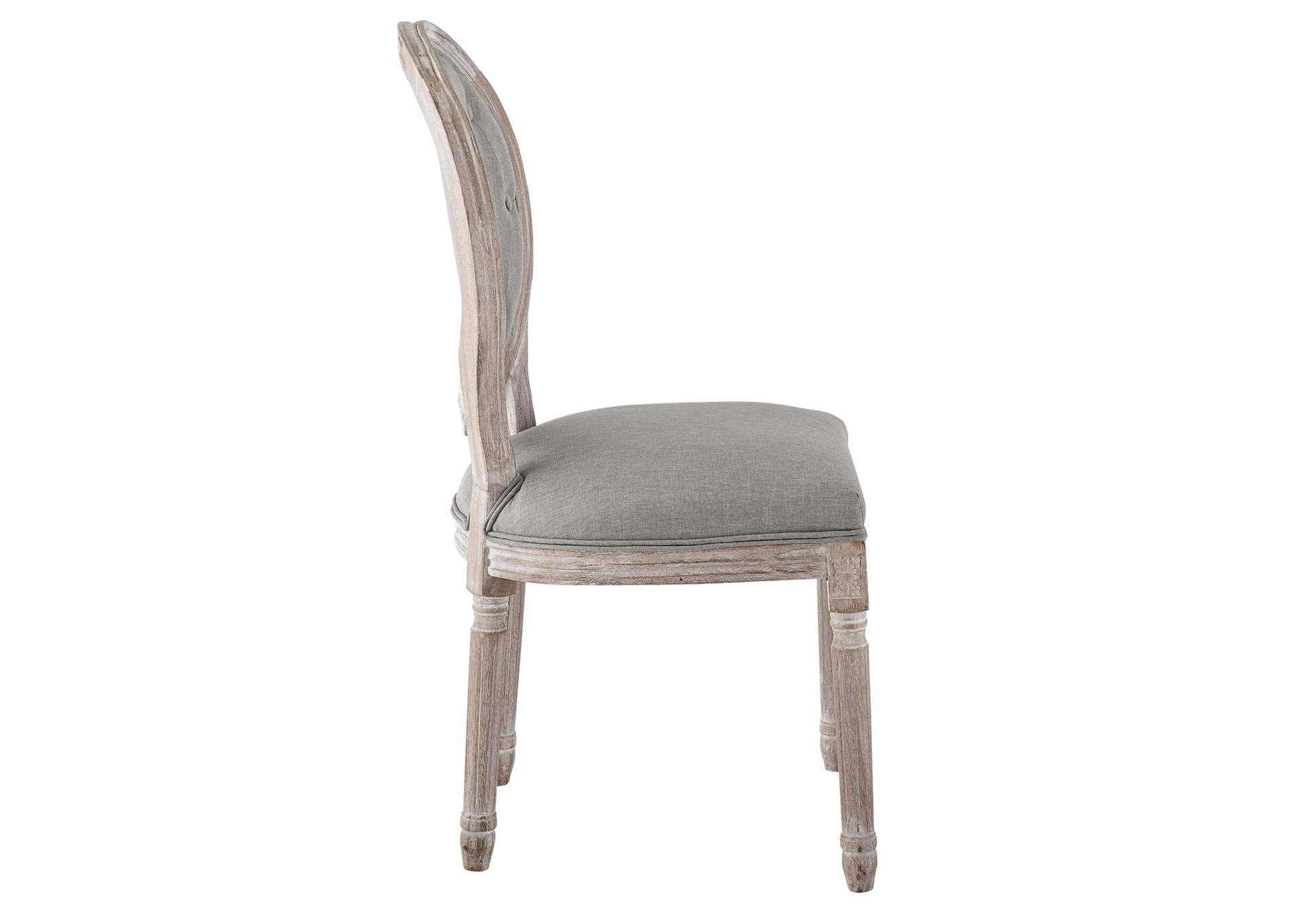 Light Gray Arise Vintage French Upholstered Fabric Dining Side Chair,Modway