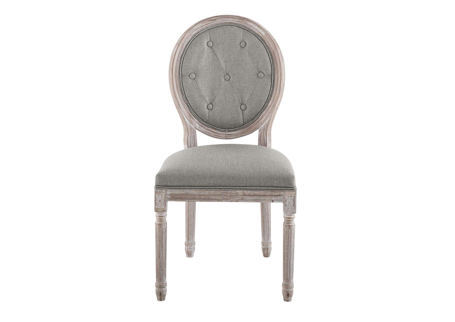 Light Gray Arise Vintage French Upholstered Fabric Dining Side Chair,Modway