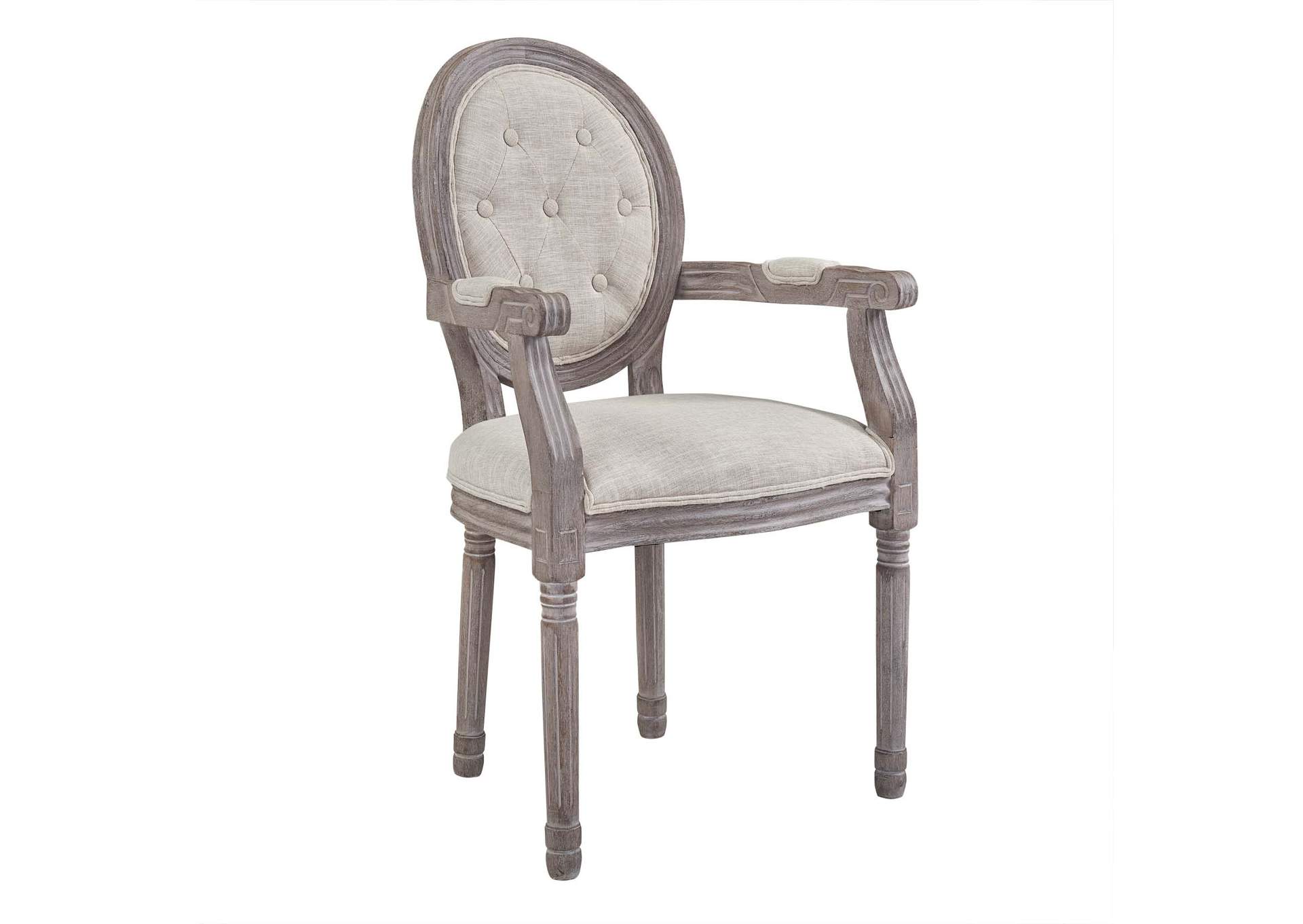 Beige Arise Vintage French Arm Dining Chair,Modway