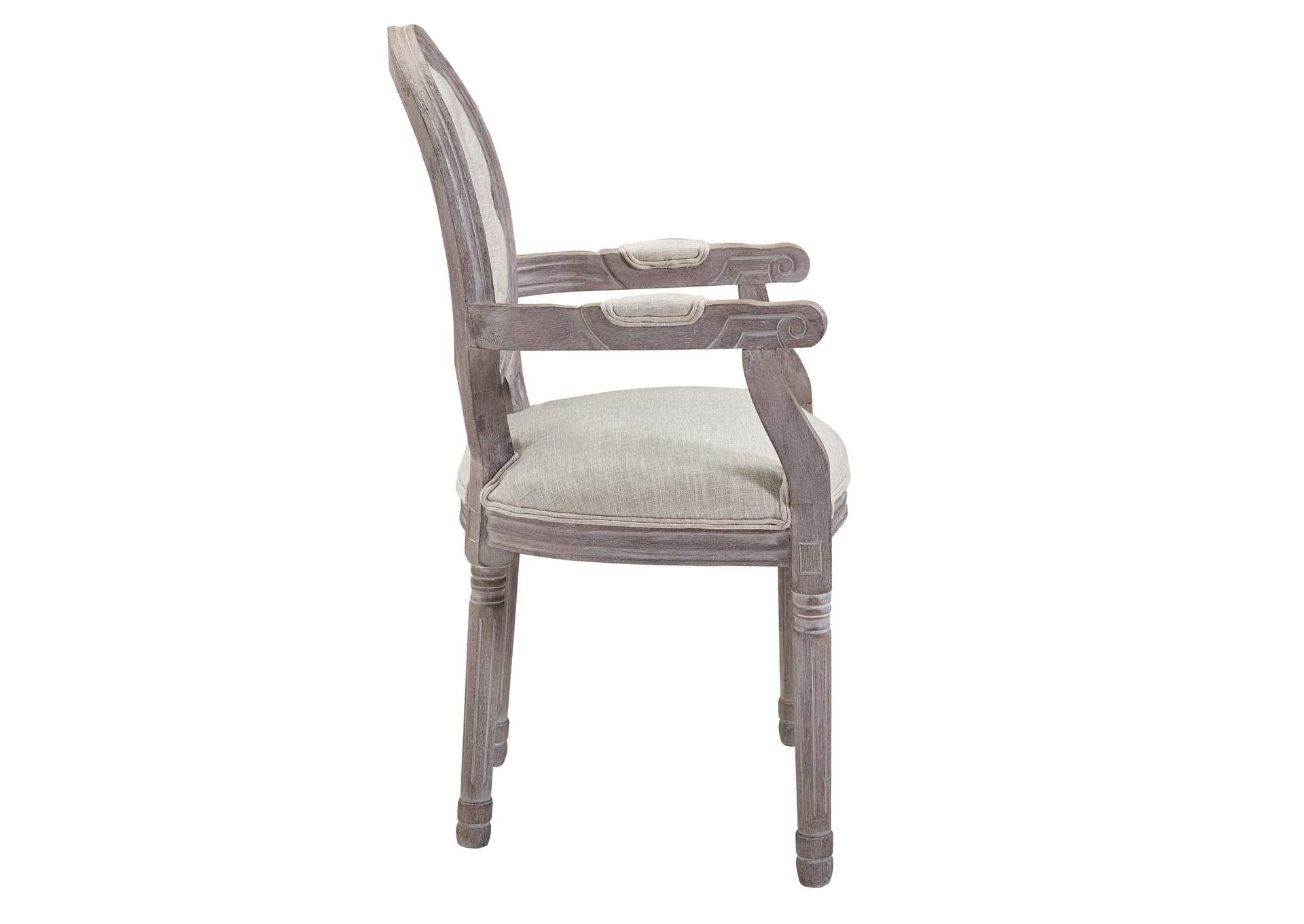 Beige Arise Vintage French Arm Dining Chair,Modway