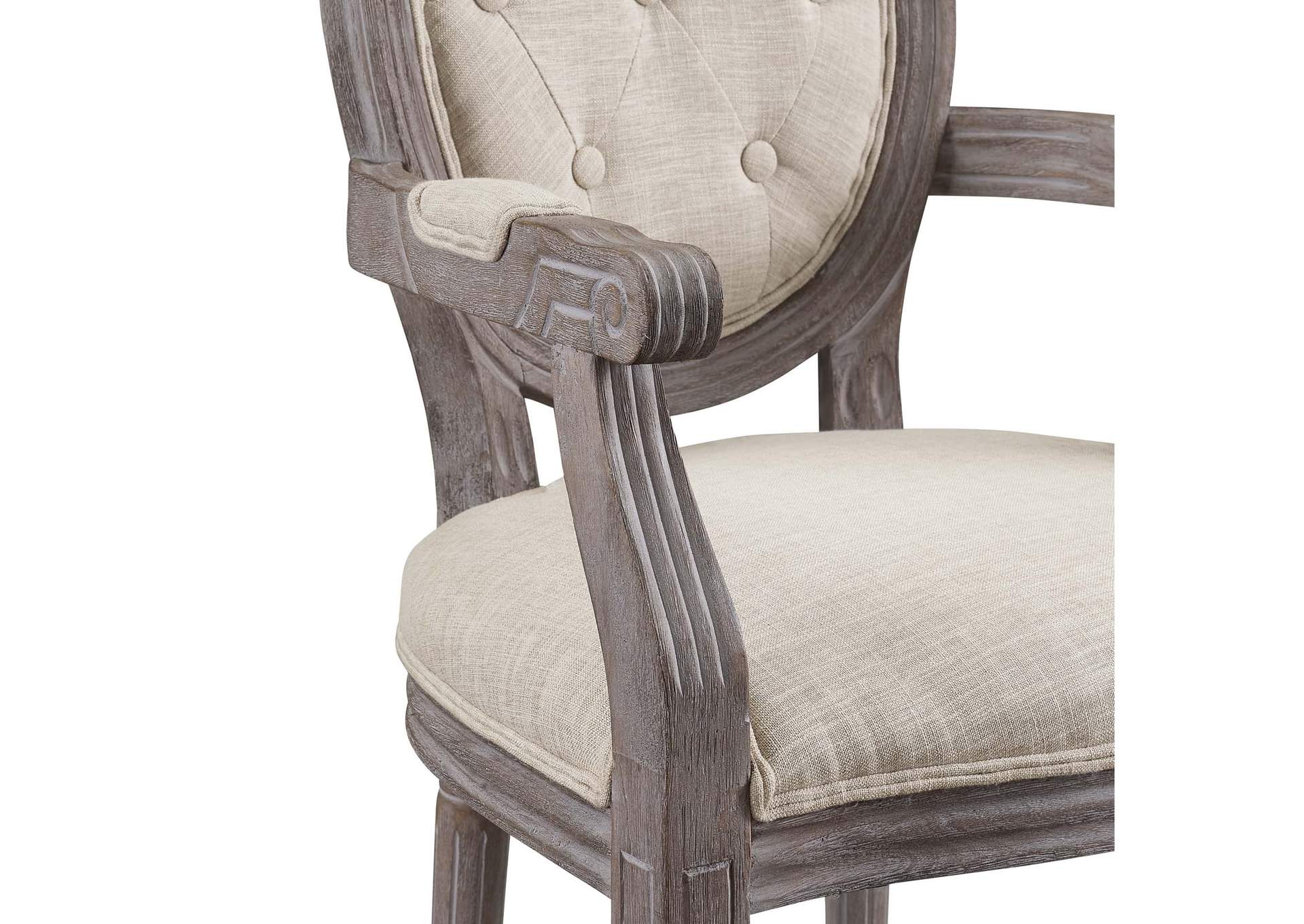 Beige Arise Vintage French Arm Dining Chair,Modway