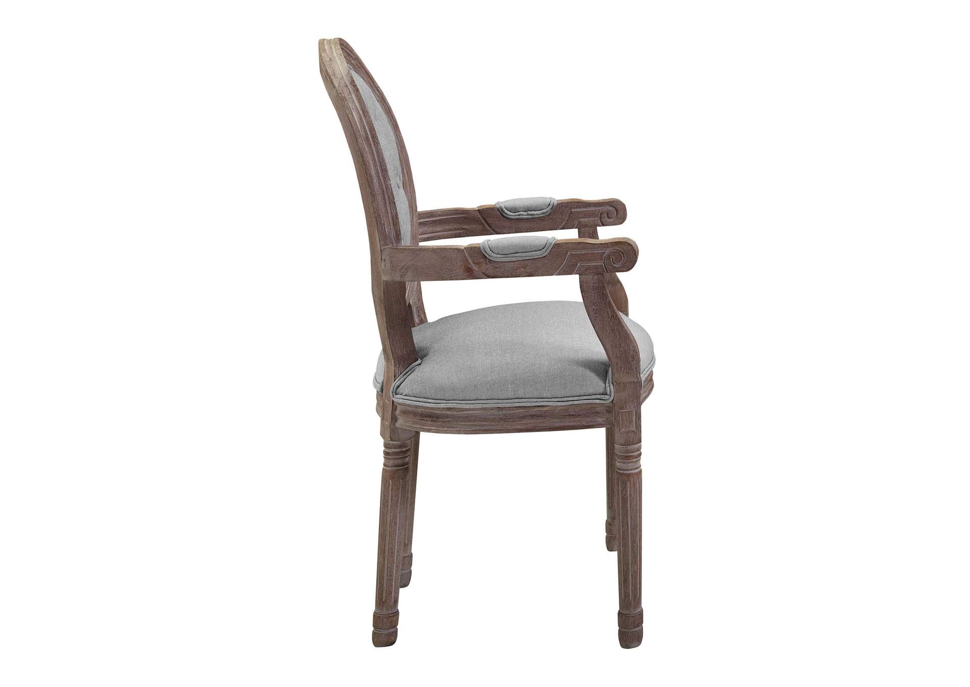 Light Gray Arise Vintage French Arm Dining Chair,Modway