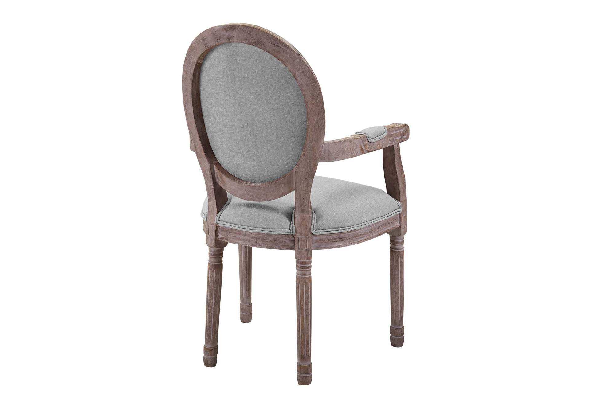 Light Gray Arise Vintage French Arm Dining Chair,Modway