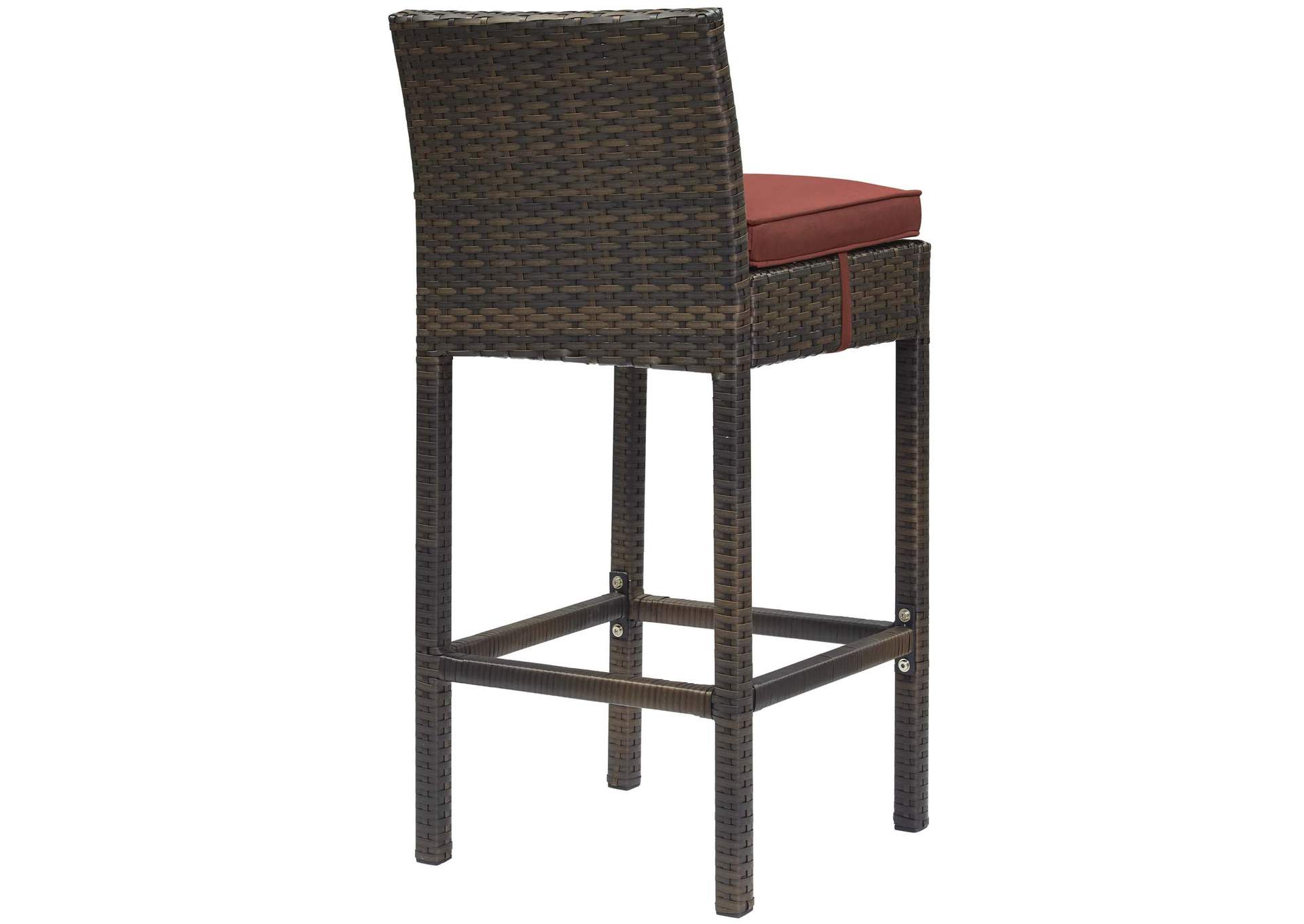 Brown Currant Conduit Outdoor Patio Wicker Rattan Bar Stool,Modway