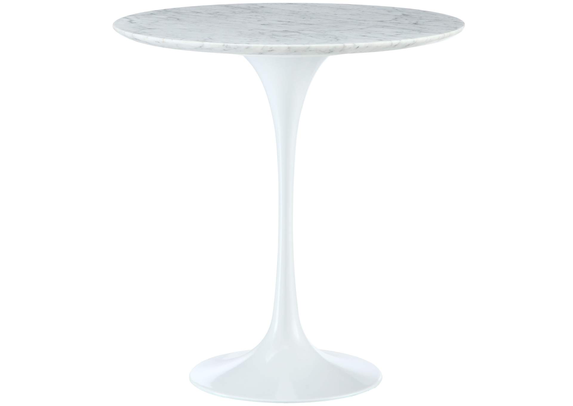 White Lippa 20" Marble Side Table,Modway