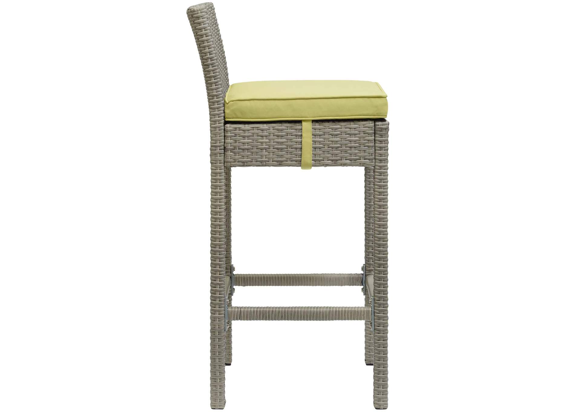 Light Gray Peridot Conduit Outdoor Patio Wicker Rattan Bar Stool,Modway