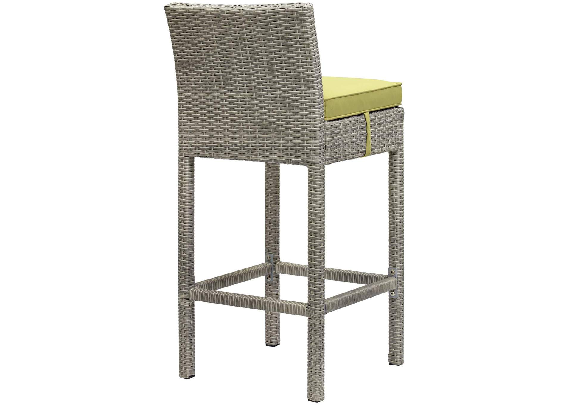 Light Gray Peridot Conduit Outdoor Patio Wicker Rattan Bar Stool,Modway