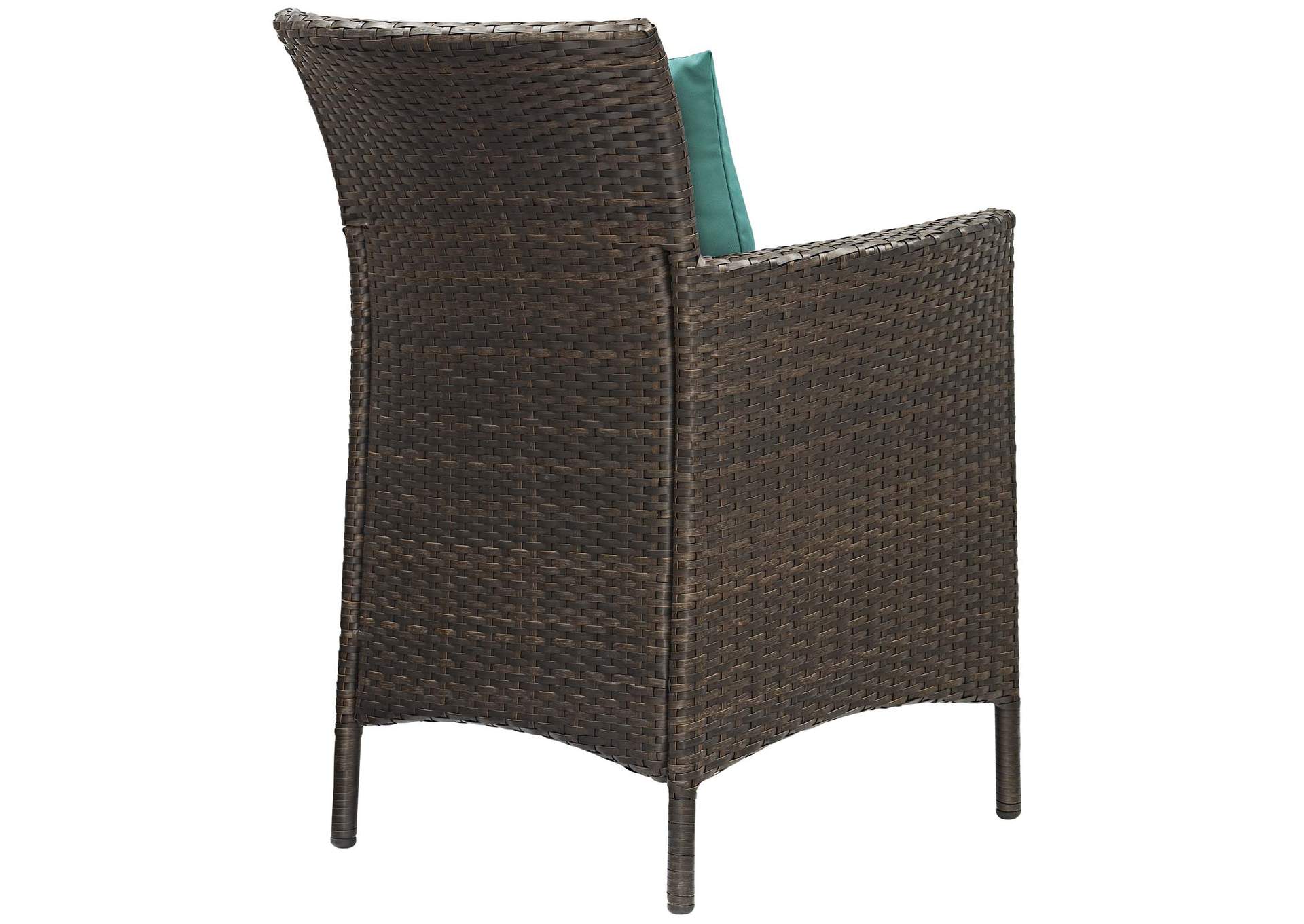 Brown Green Conduit Outdoor Patio Wicker Rattan Arm Dining Chair,Modway