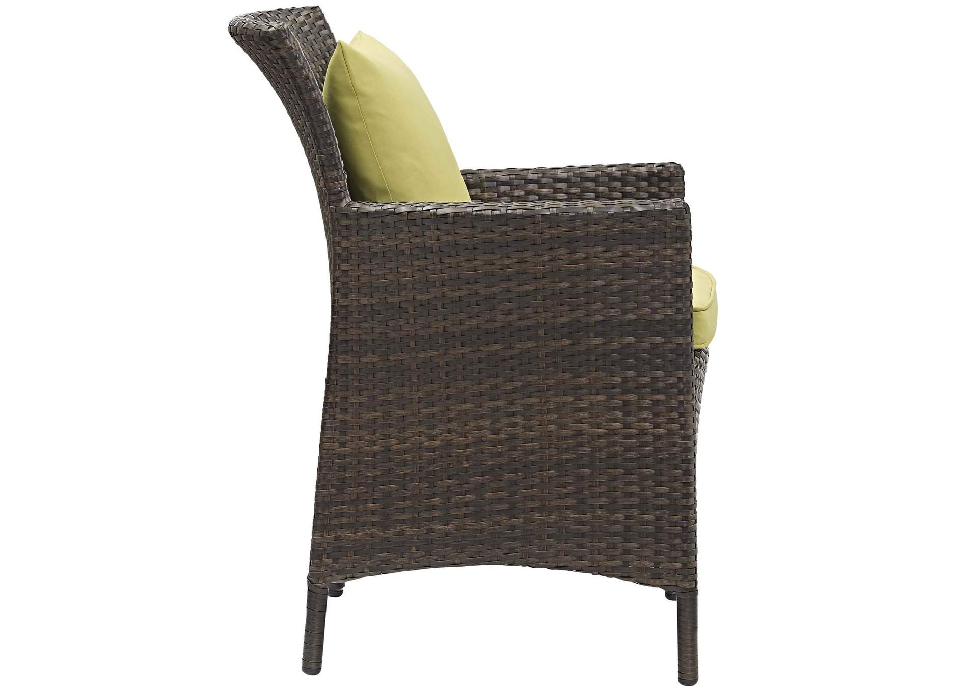 Brown Peridot Conduit Outdoor Patio Wicker Rattan Arm Dining Chair,Modway