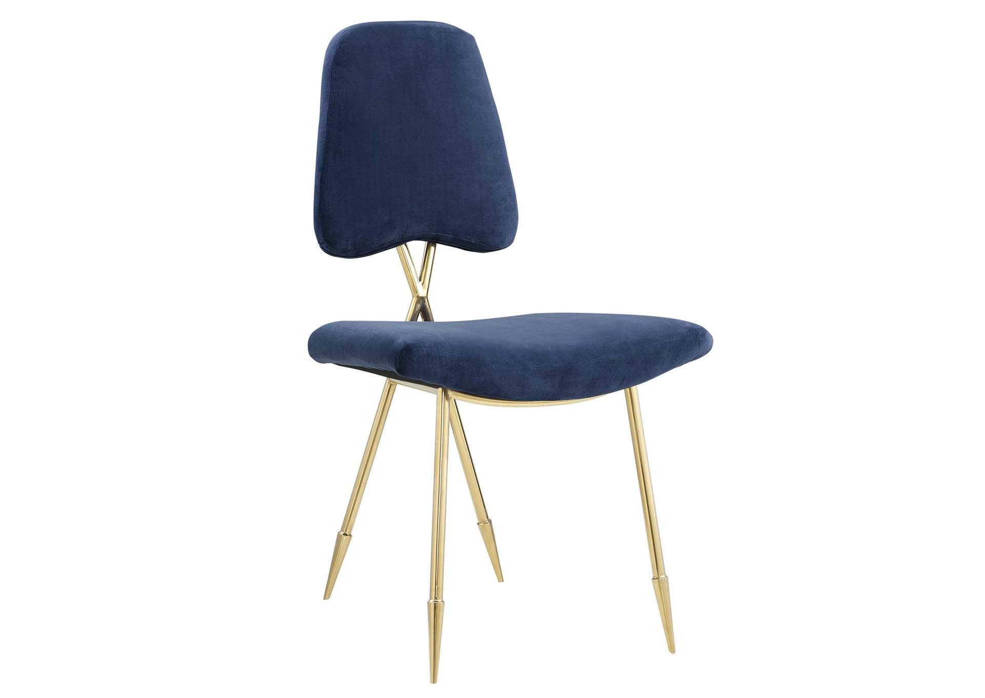 Navy Ponder Performance Velvet Dining Side Chair,Modway