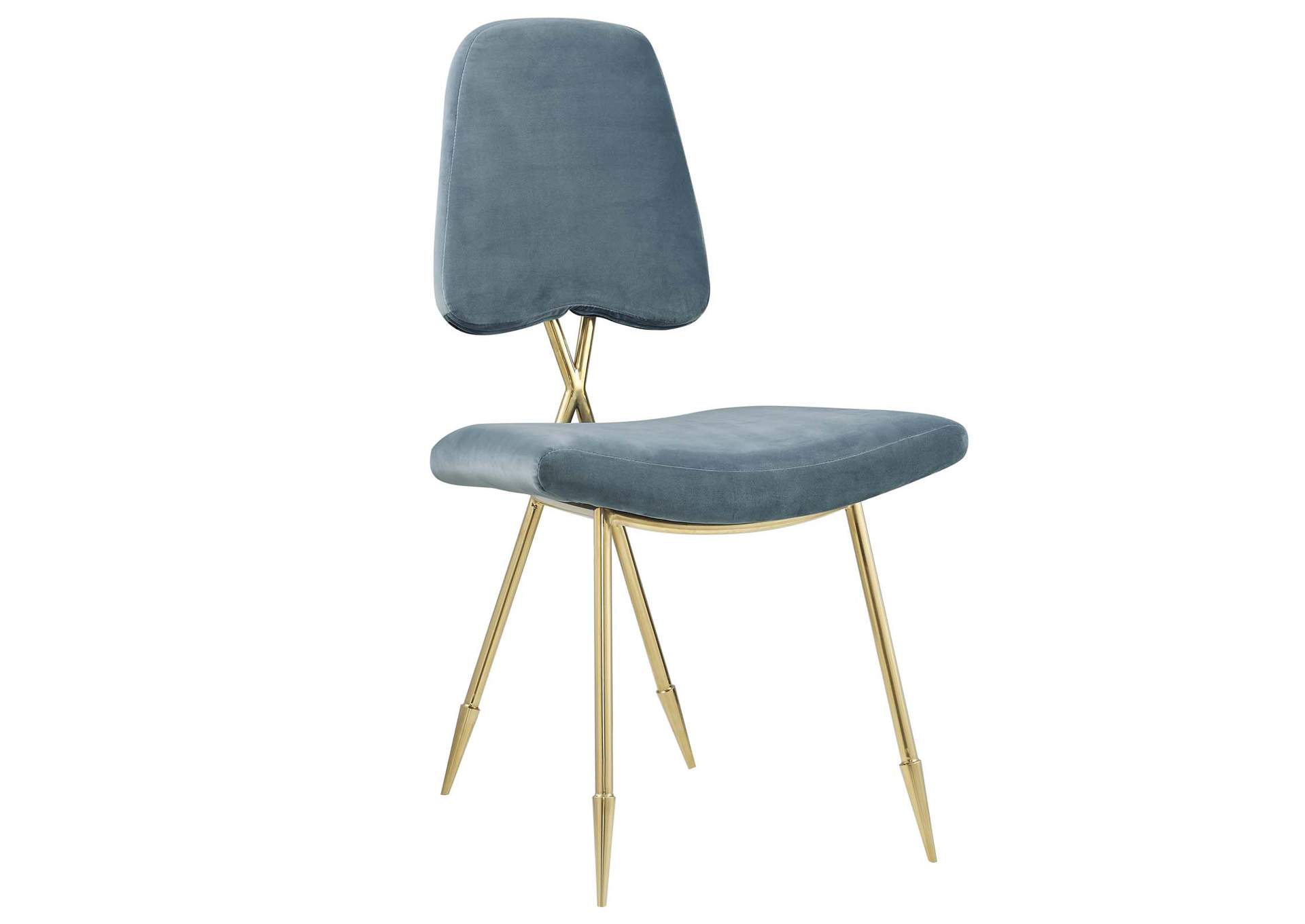 Sea Blue Ponder Performance Velvet Dining Side Chair,Modway