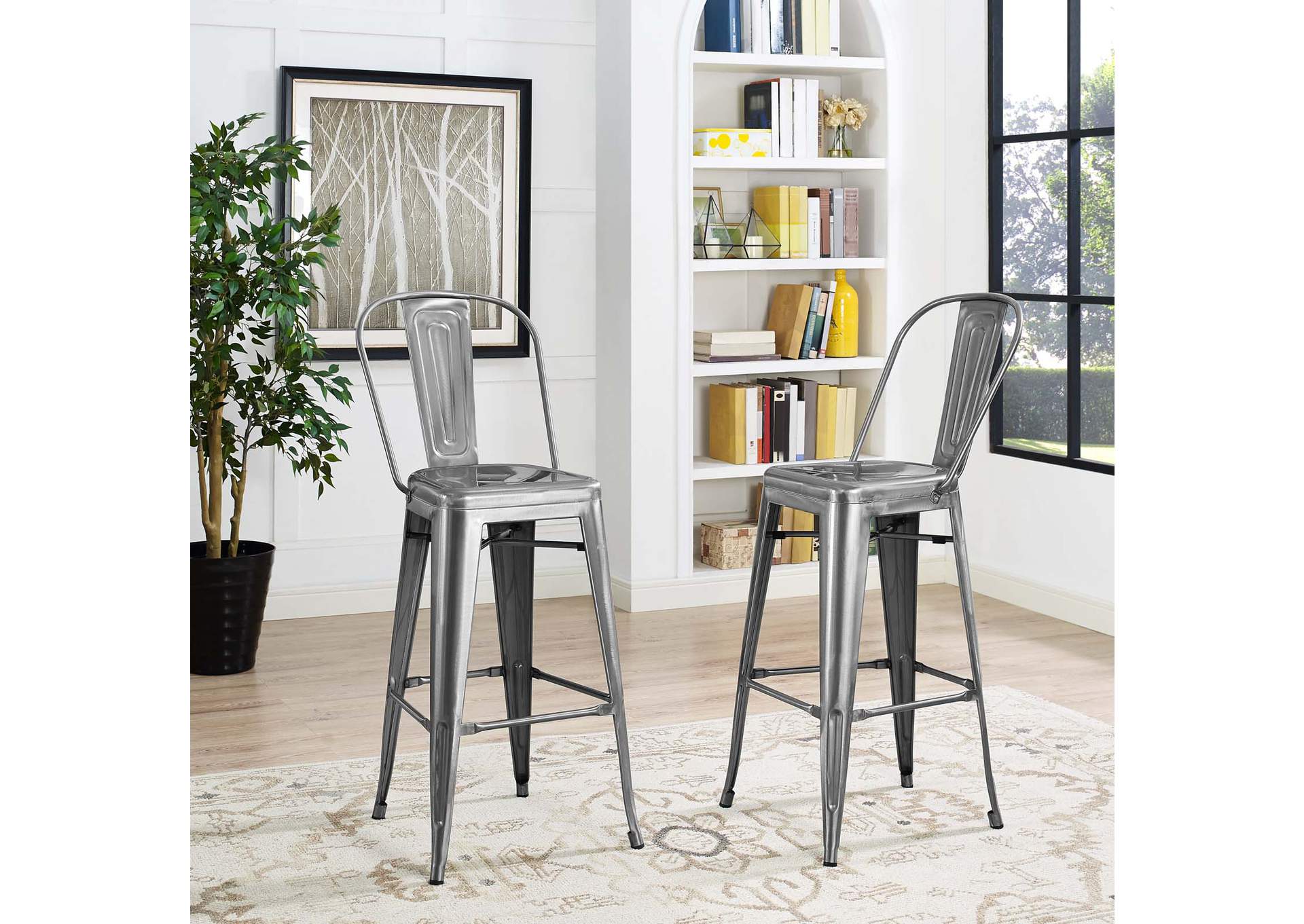 Gunmetal Promenade Bar Side Stool,Modway