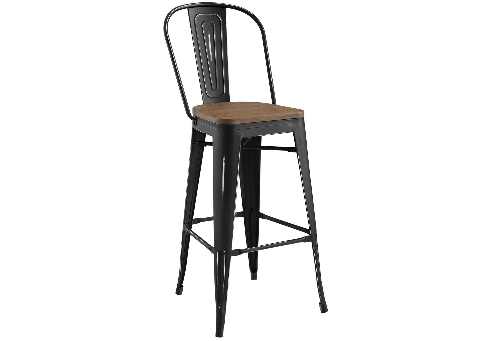 Black Promenade Bar Stool,Modway