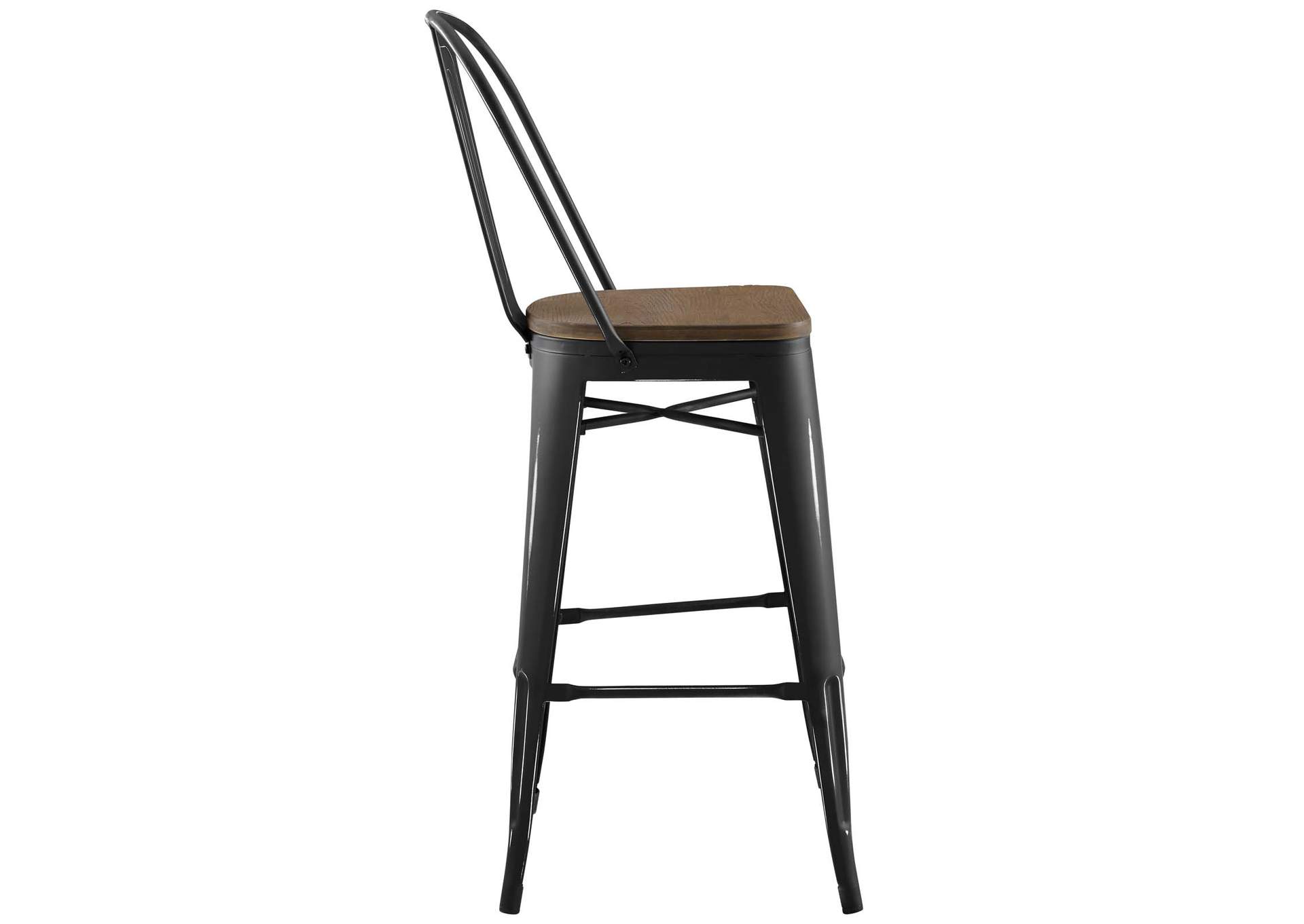 Black Promenade Bar Stool,Modway