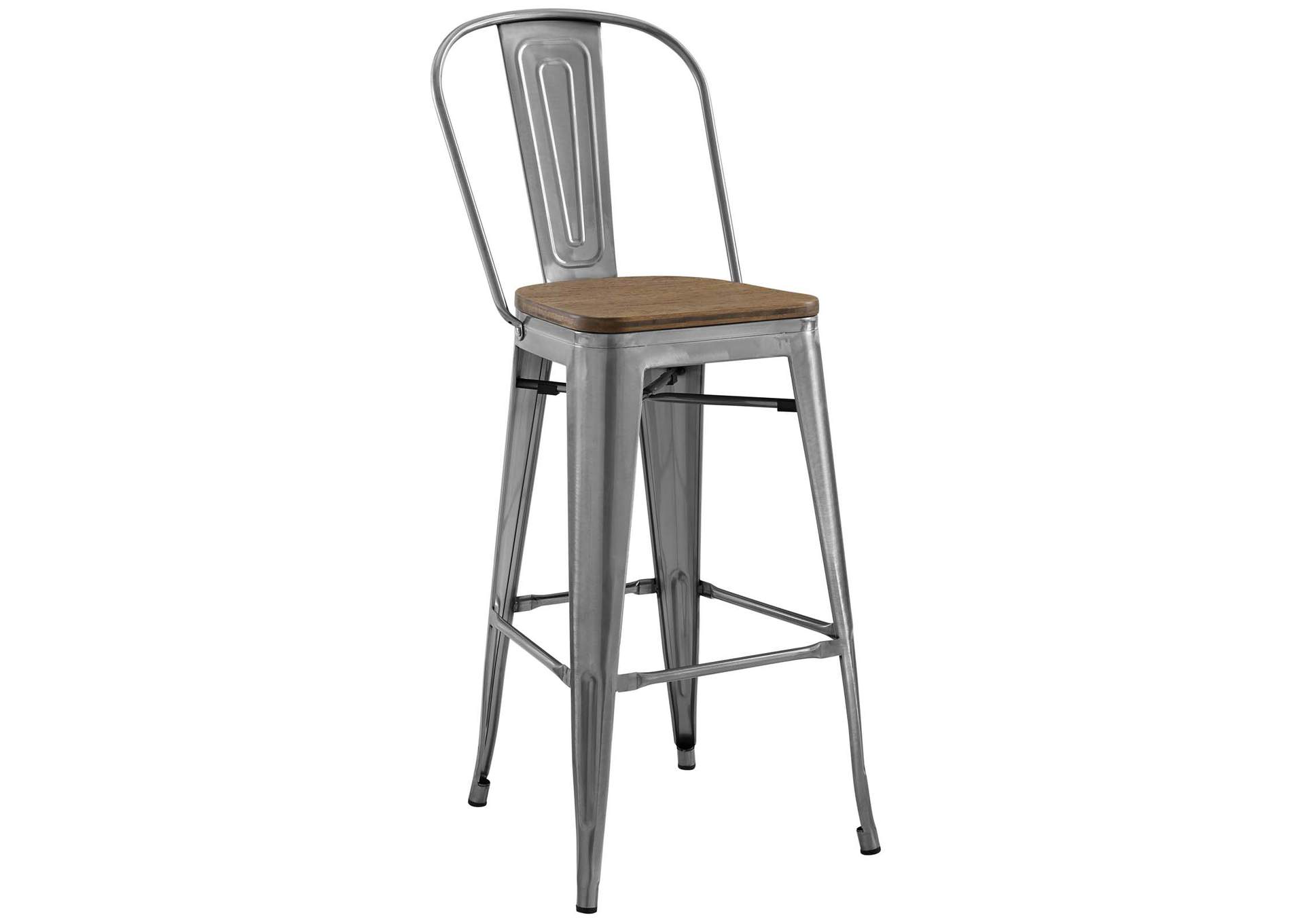 Gunmetal Promenade Bar Stool,Modway