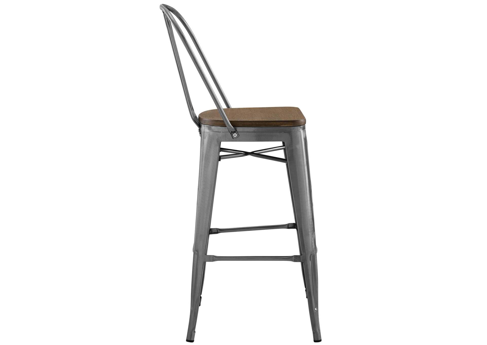 Gunmetal Promenade Bar Stool,Modway