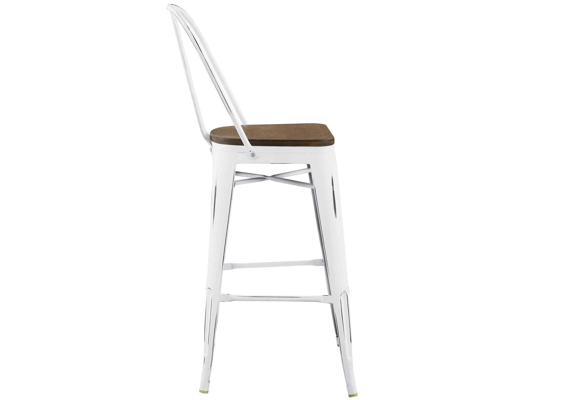 White Promenade Bar Stool,Modway