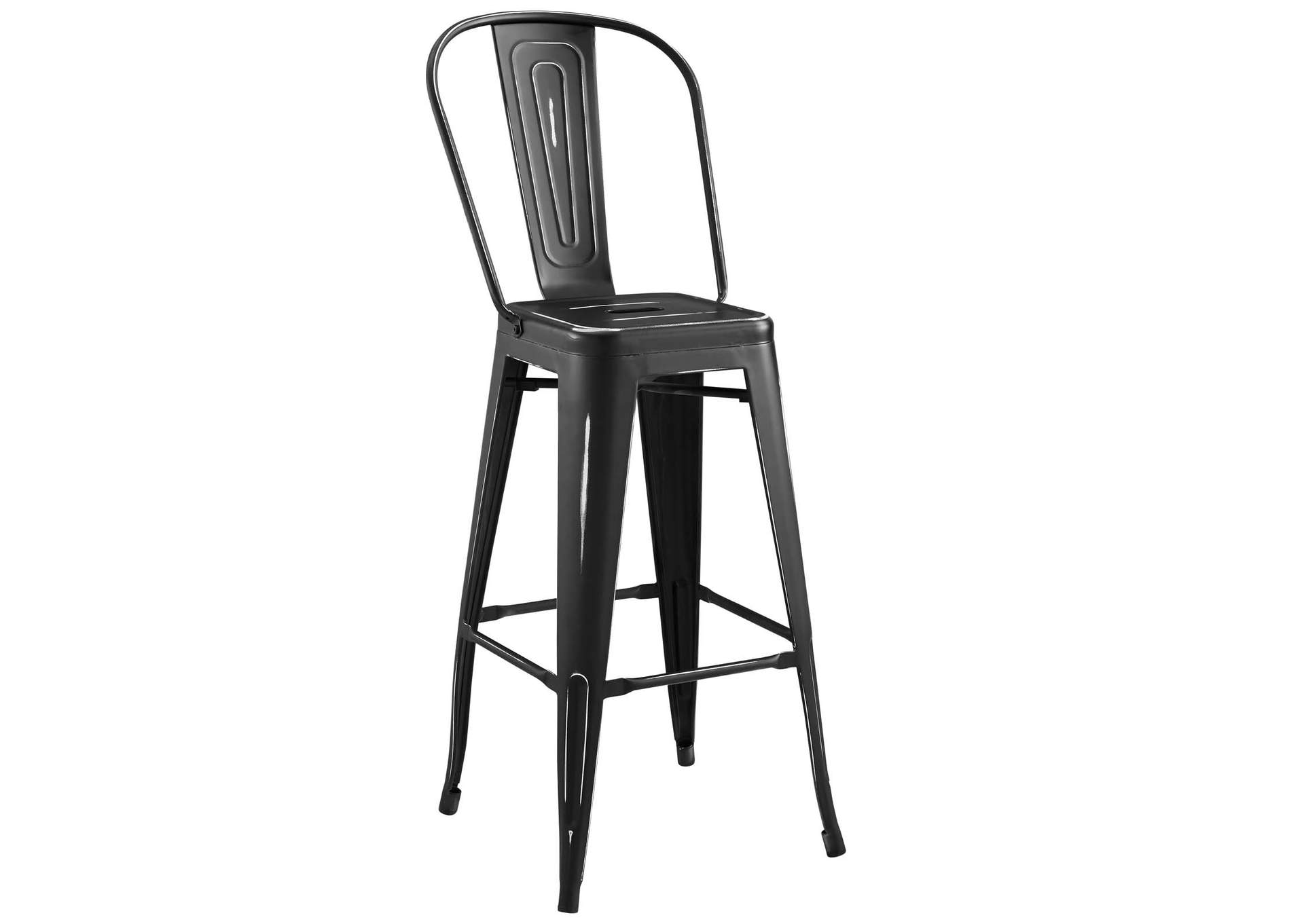 Black Promenade Metal Bar Side Stool,Modway