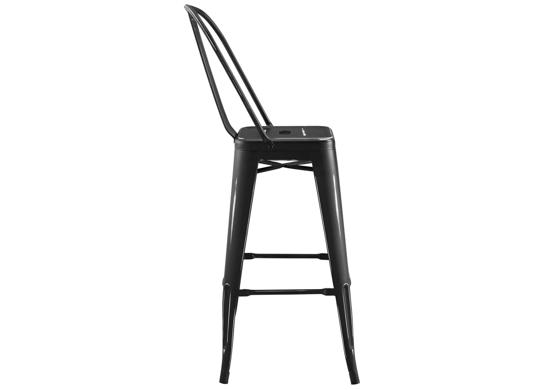 Black Promenade Metal Bar Side Stool,Modway