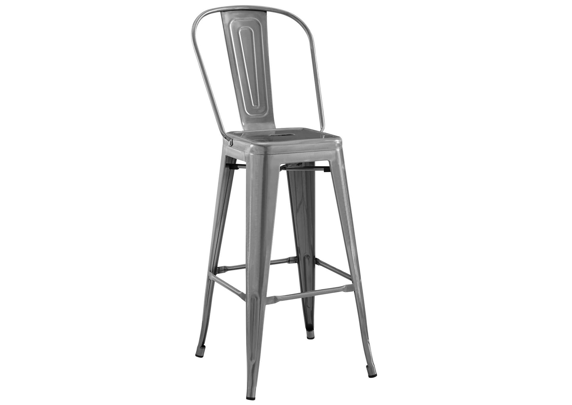 Gunmetal Promenade Metal Bar Side Stool,Modway