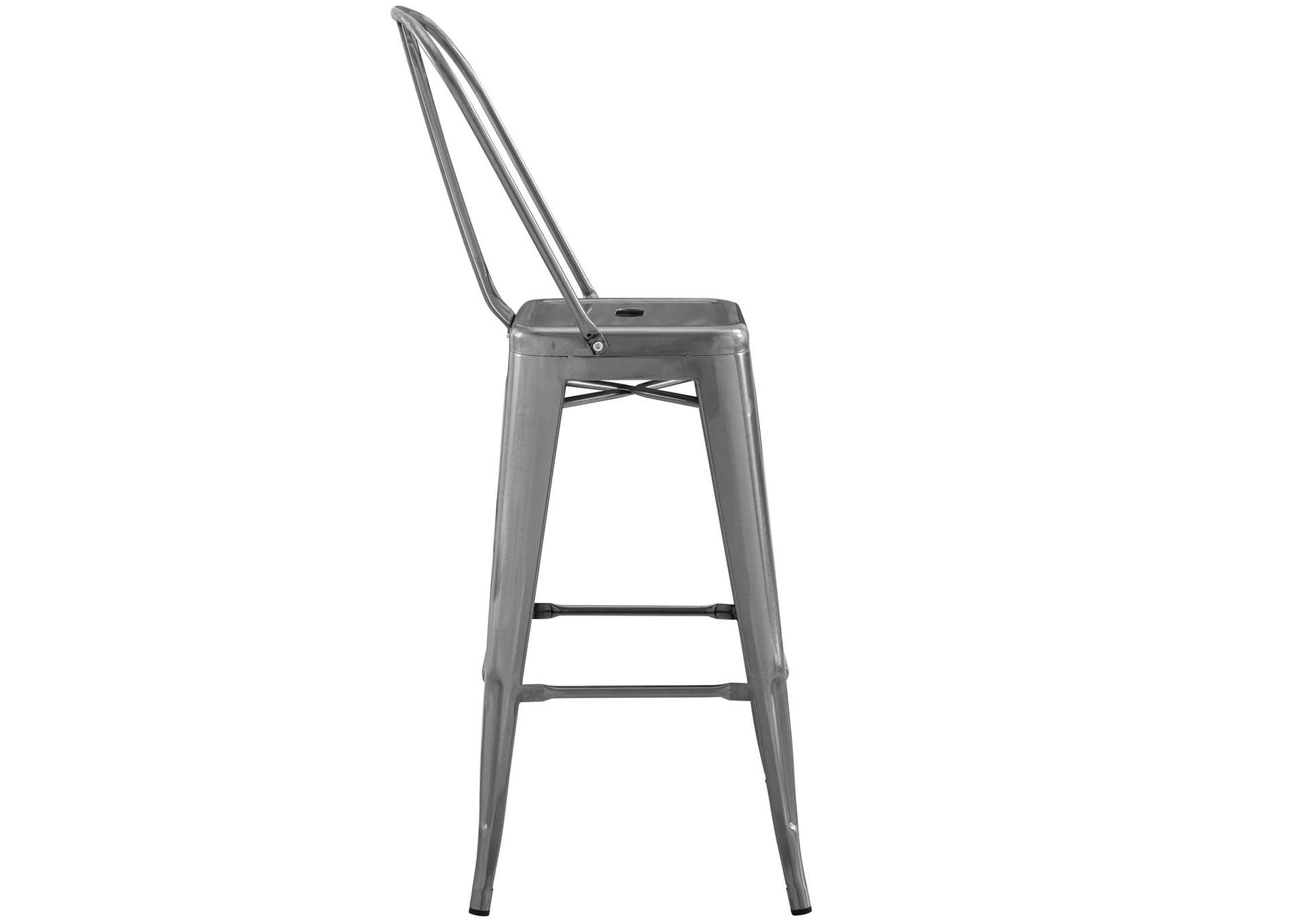 Gunmetal Promenade Metal Bar Side Stool,Modway