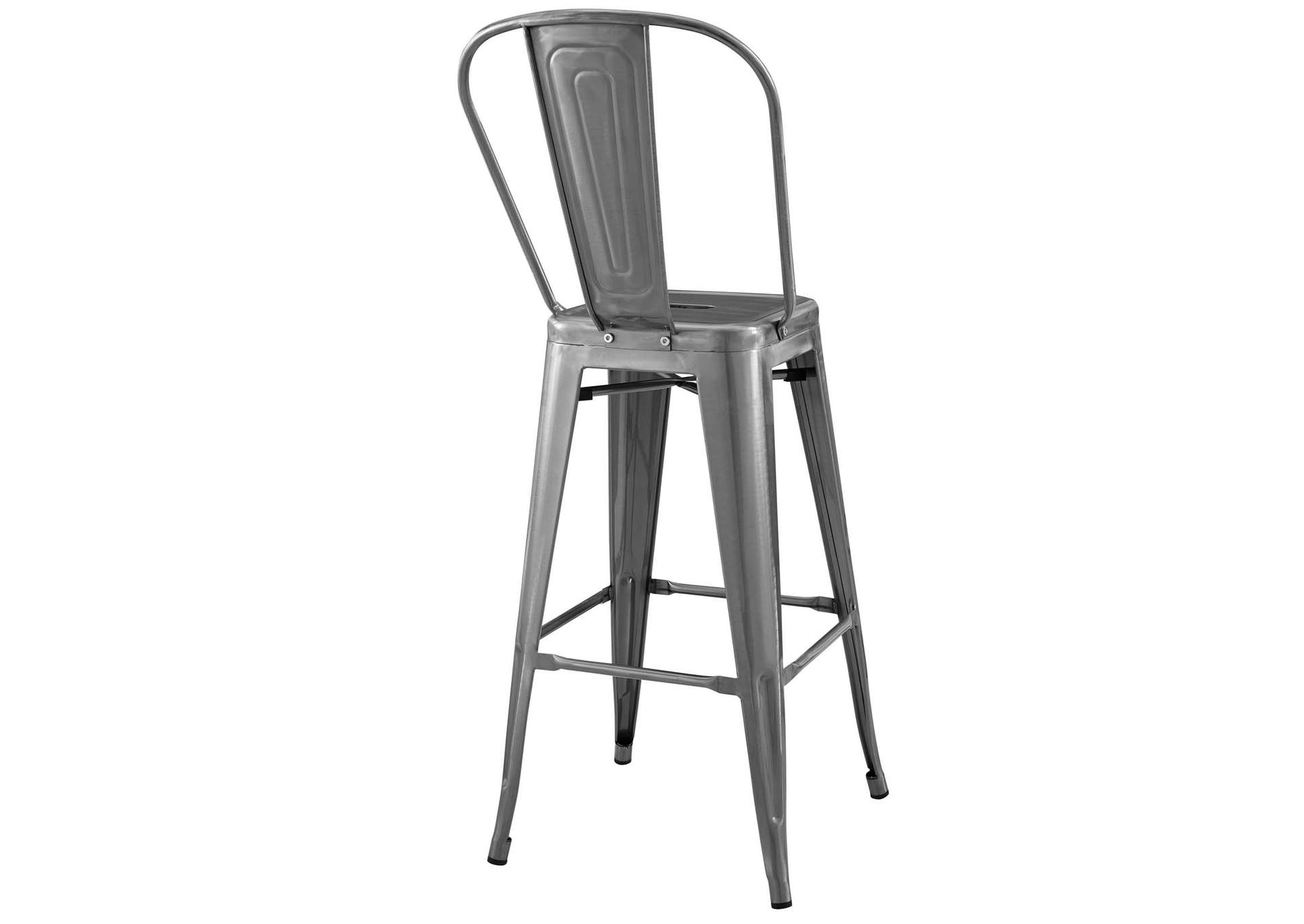 Gunmetal Promenade Metal Bar Side Stool,Modway