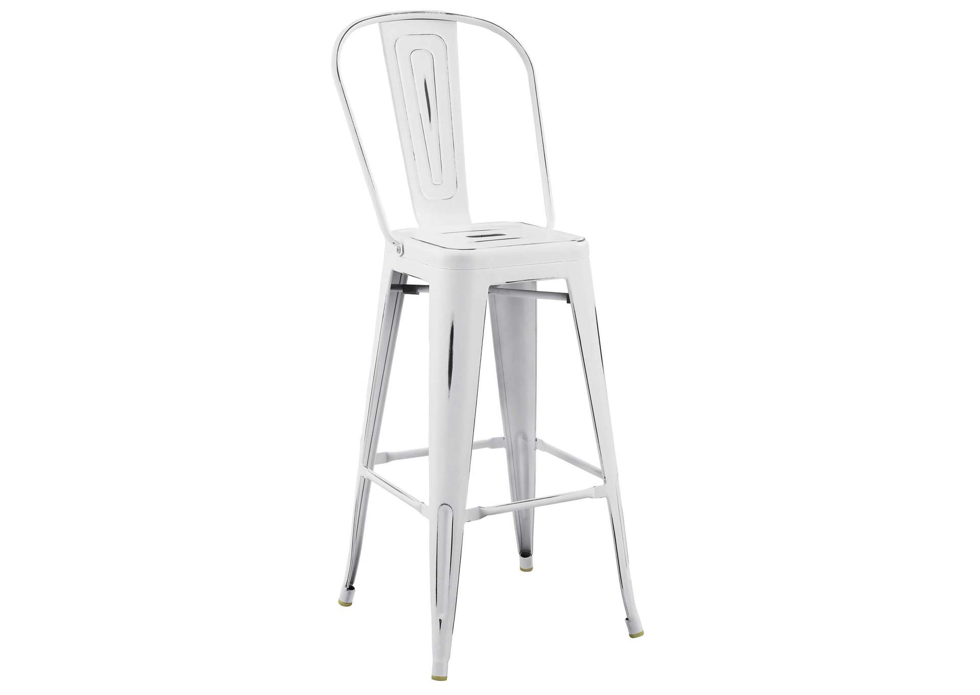 White Promenade Metal Bar Side Stool,Modway