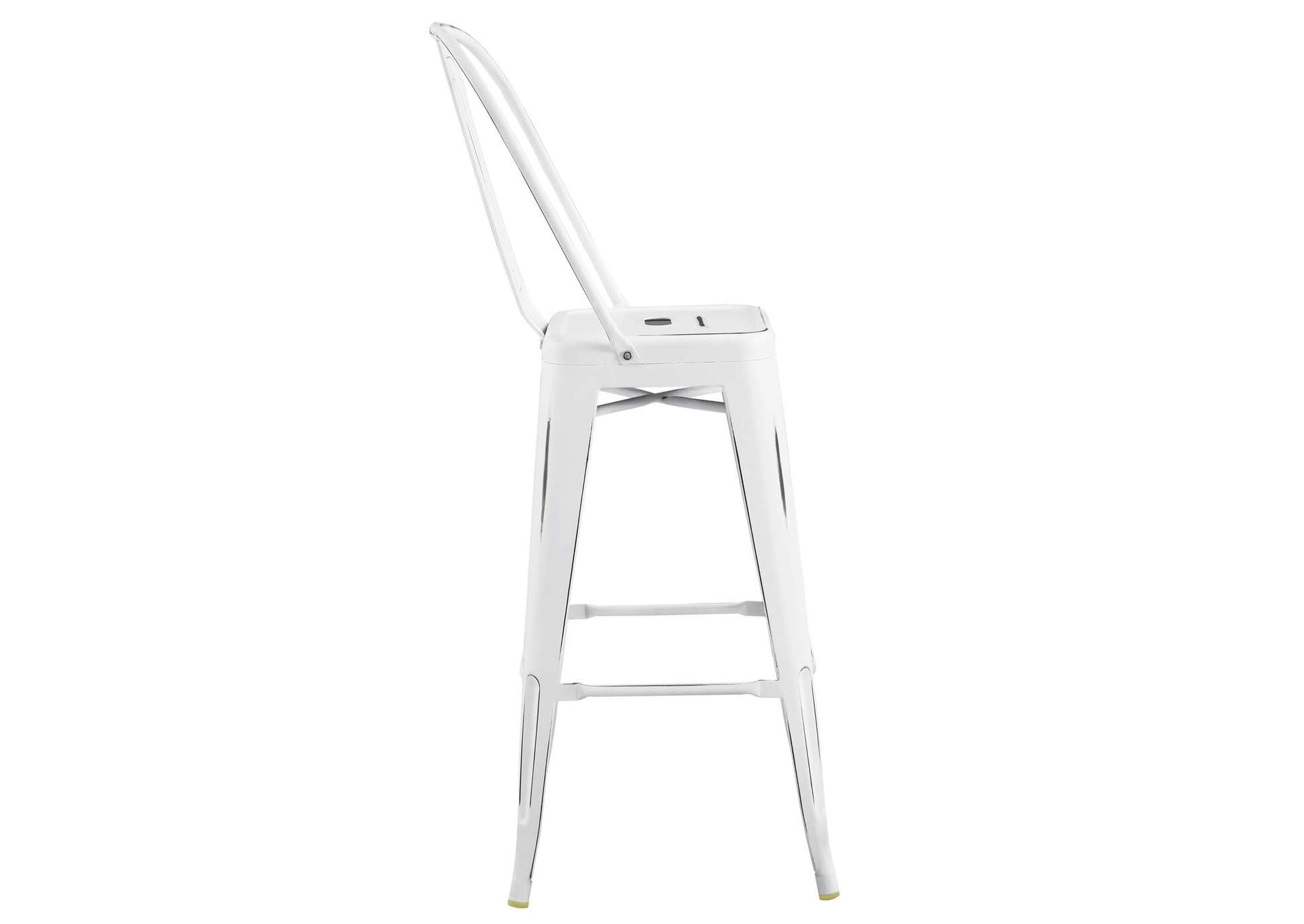 White Promenade Metal Bar Side Stool,Modway