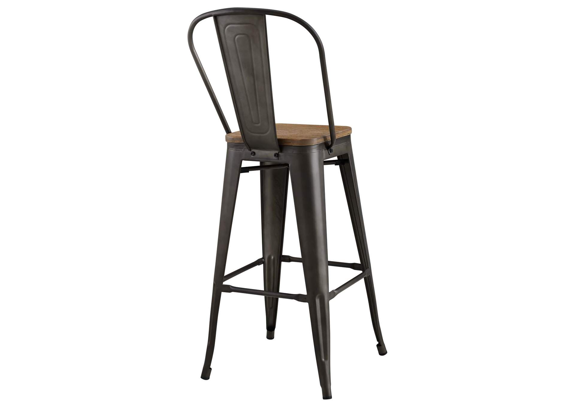 Brown Promenade Metal Bar Stool,Modway