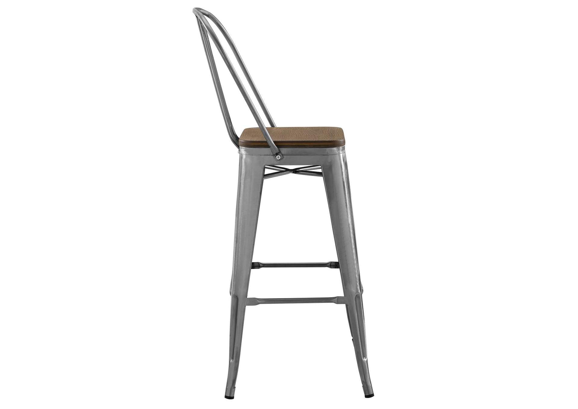 Gunmetal Promenade Metal Bar Stool,Modway