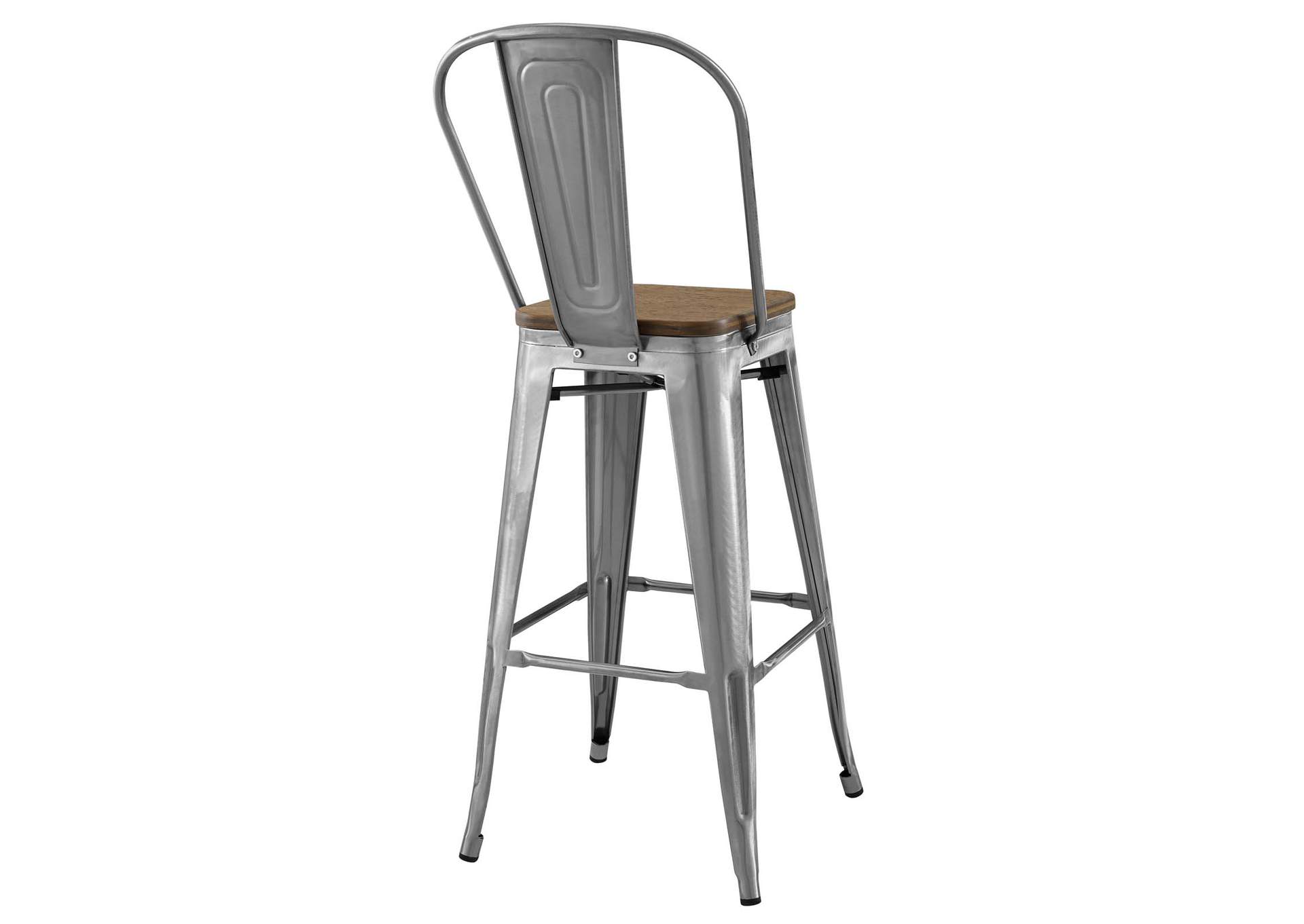 Gunmetal Promenade Metal Bar Stool,Modway