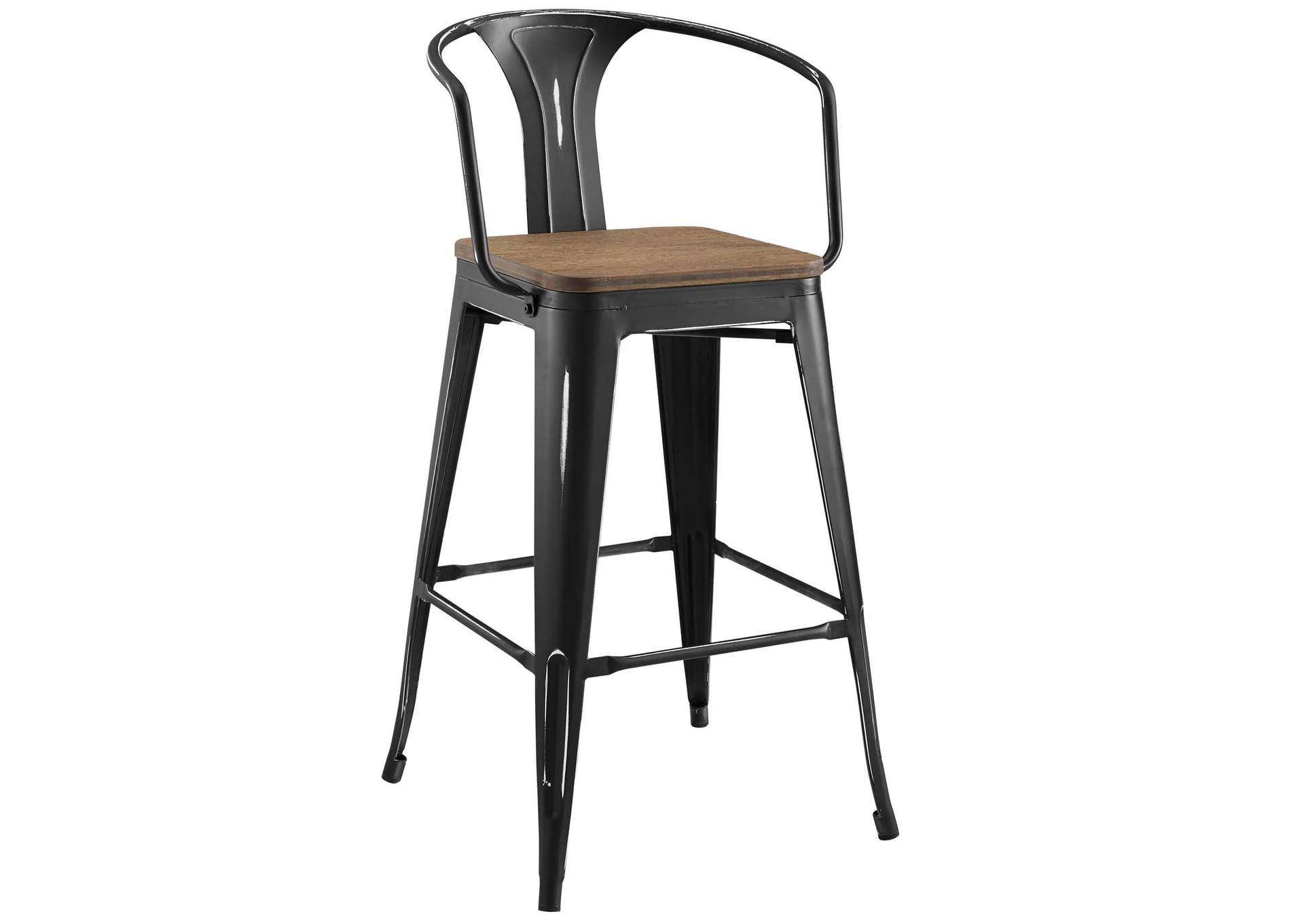 Black Promenade Bar Stool,Modway