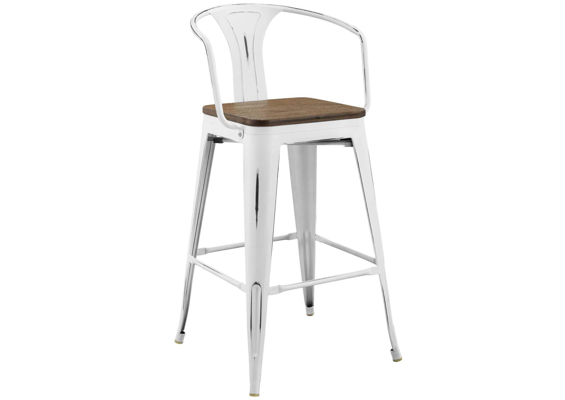 White Promenade Bar Stool,Modway